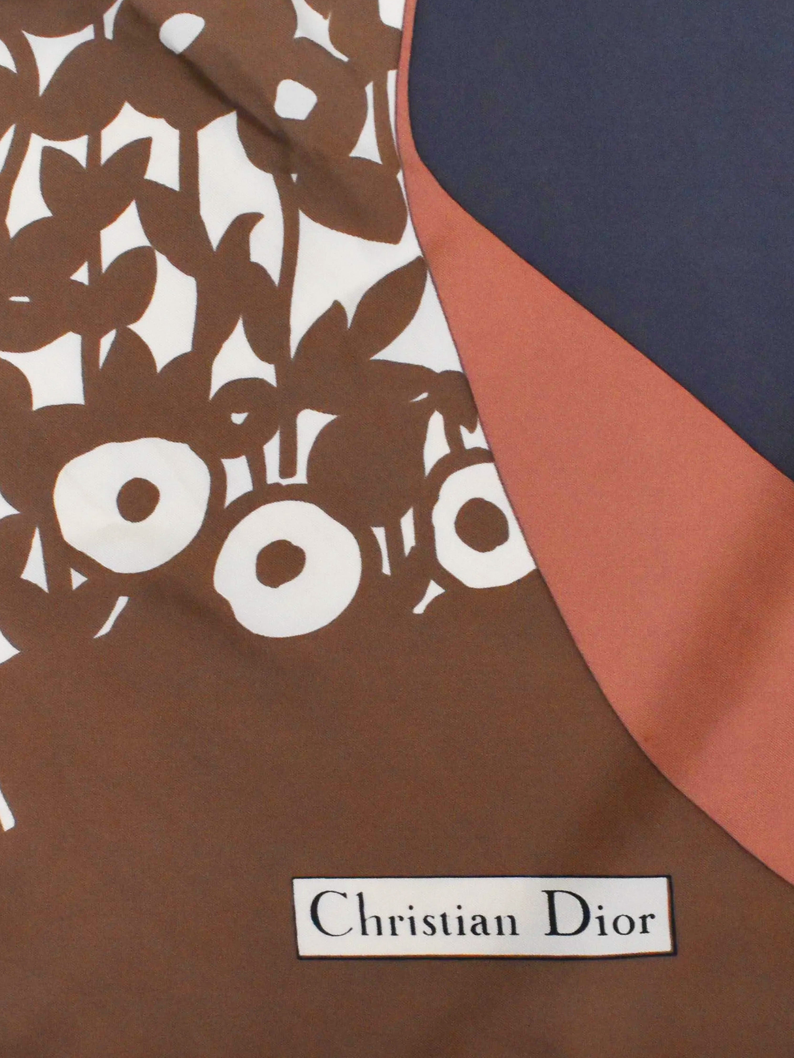 Dior, Accessories, Vintage Christian Dior Trotter Monogram Brown Silk  Scarf