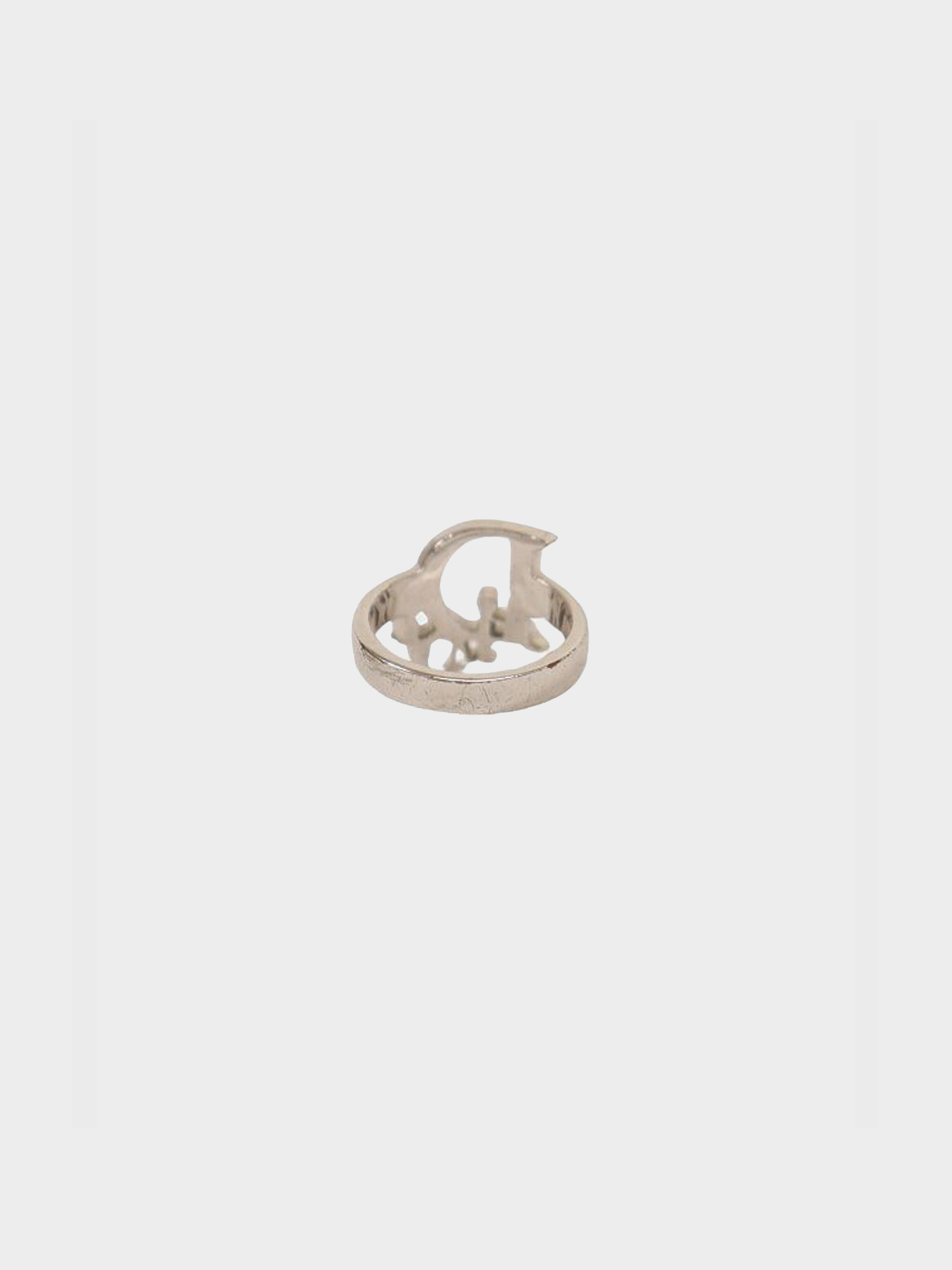 Christian Dior 2000s Logo Rhinestone Ring