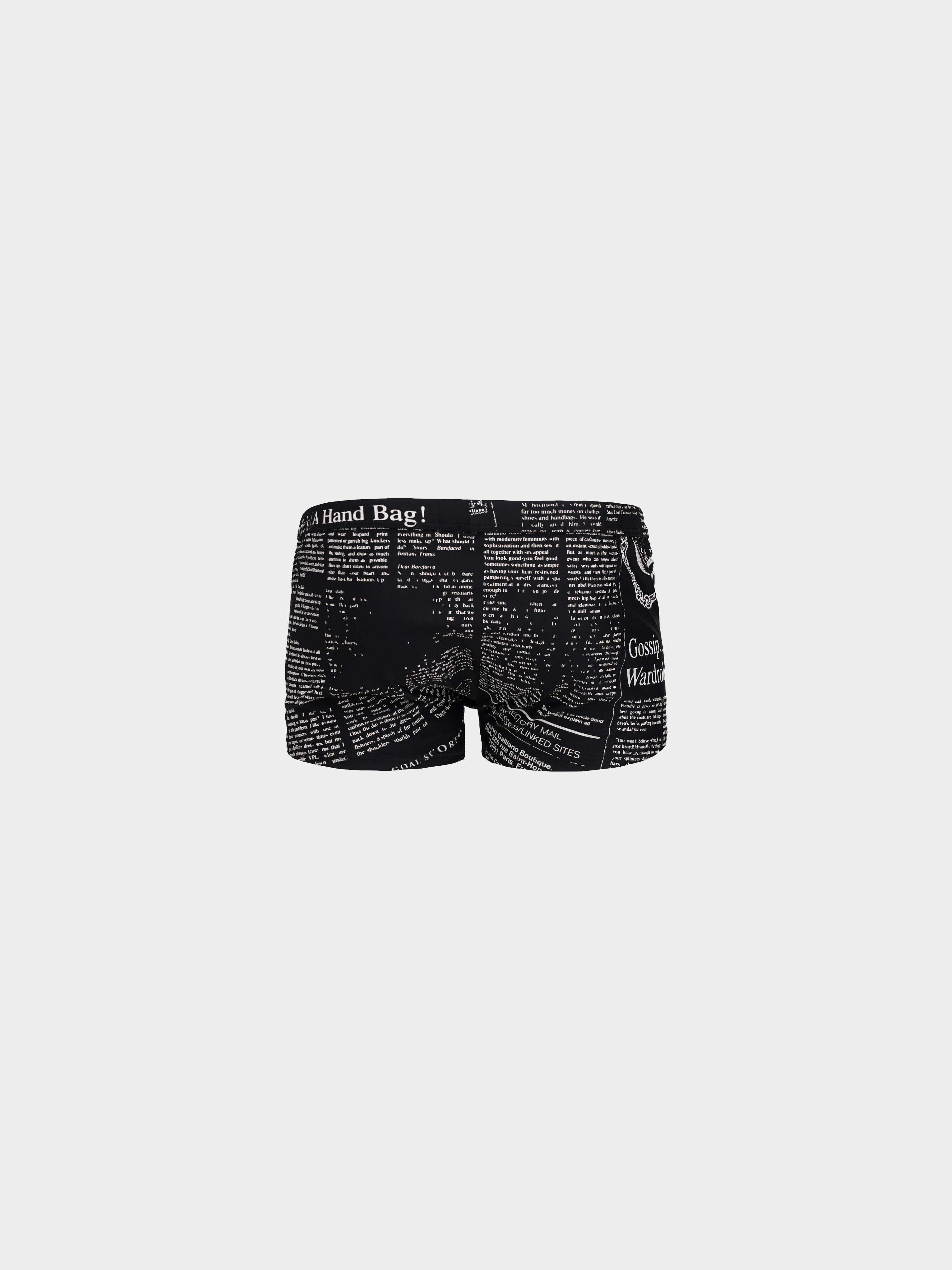 John Galliano 2010s Gazette Print Swimming Trunks