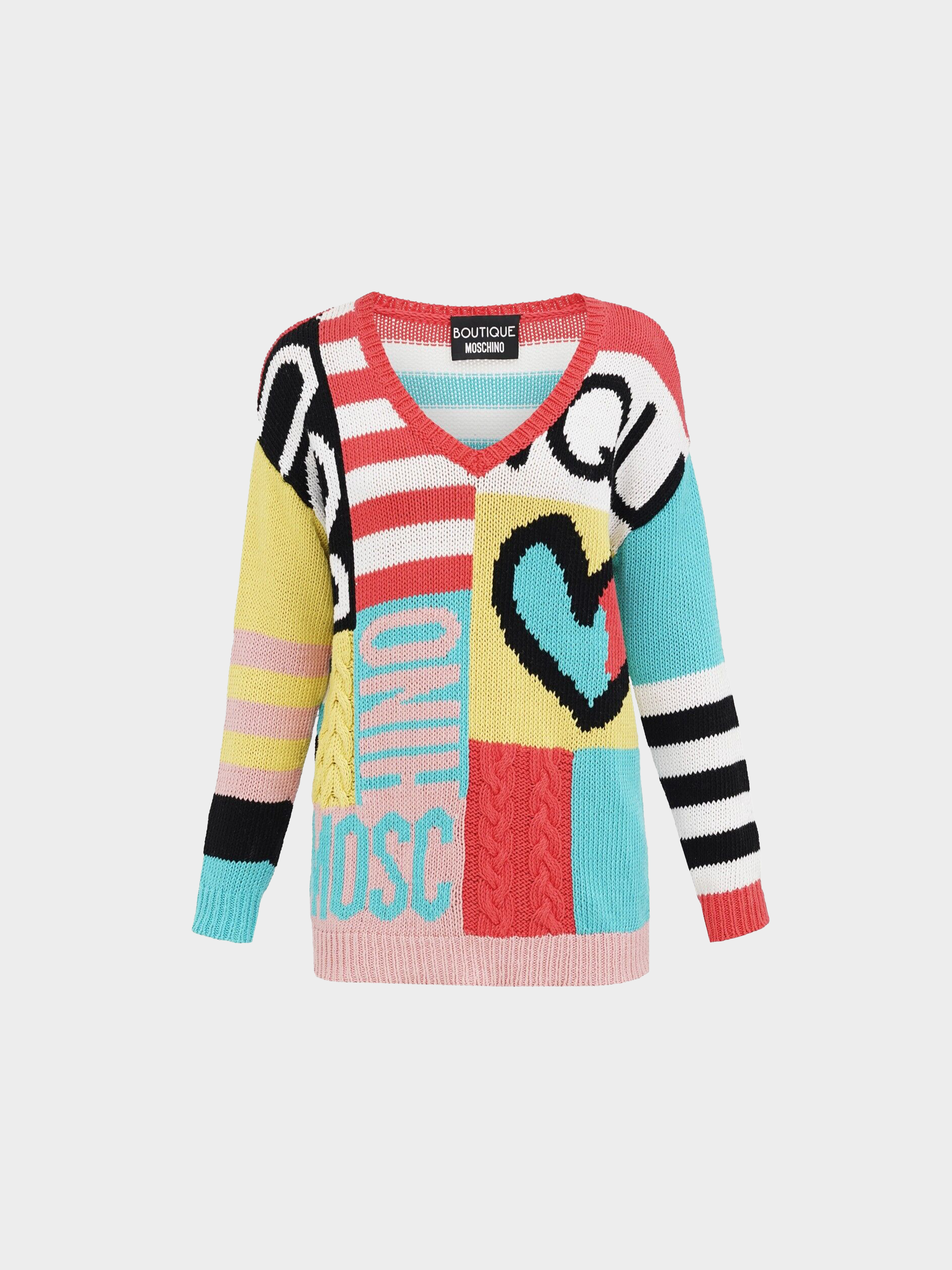 Moschino Boutique 2010s Colorblock Sweater Jumper Knit