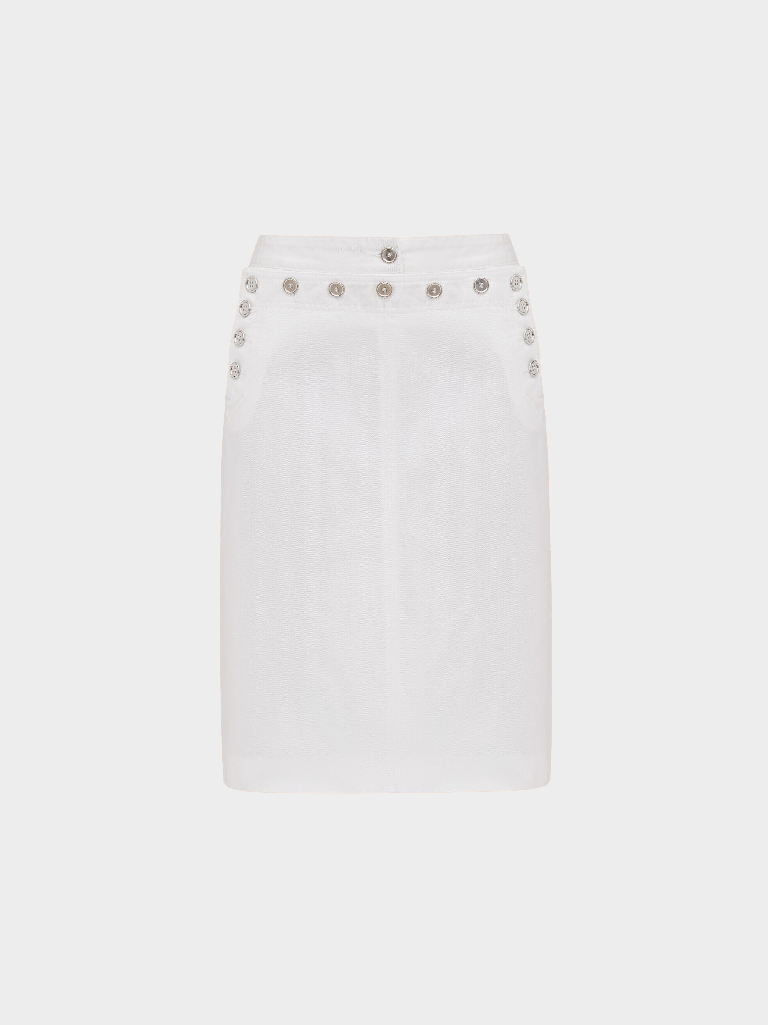 Dolce & Gabbana D&G 2000s White Midi Sailor Button Skirt