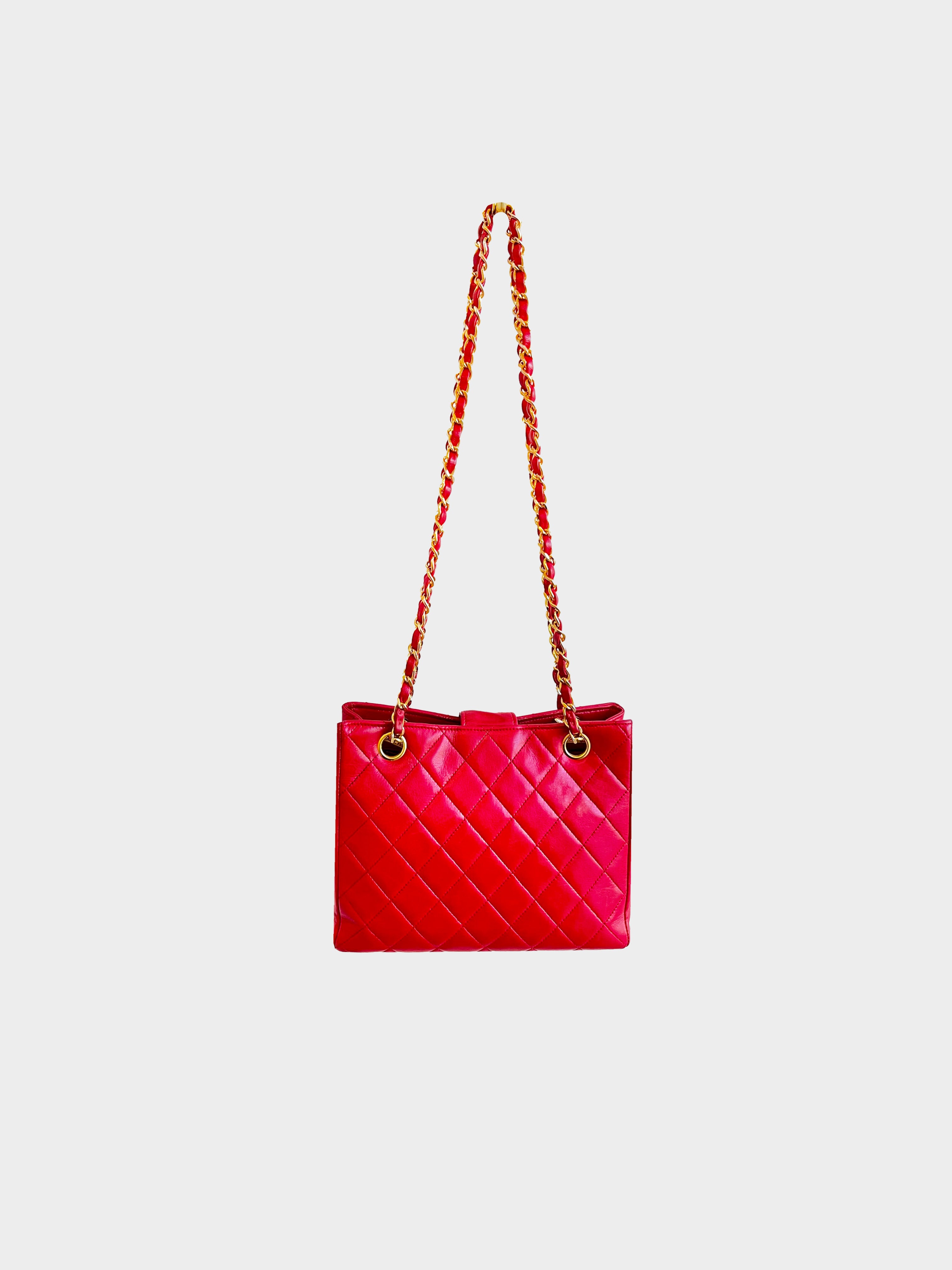 Chanel 1987 Red Quilted Leather Handbag · INTO