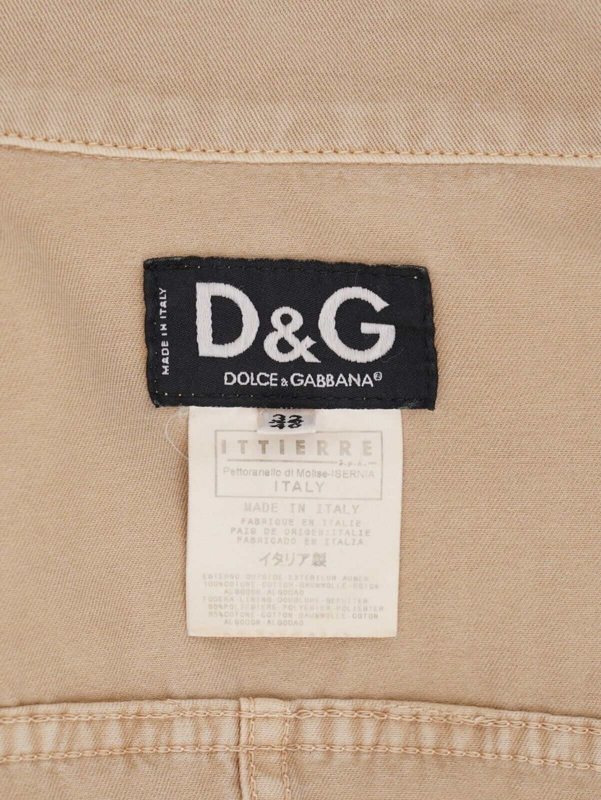 Dolce & Gabbana D&G 2010s Beige Washed Denim Jacket