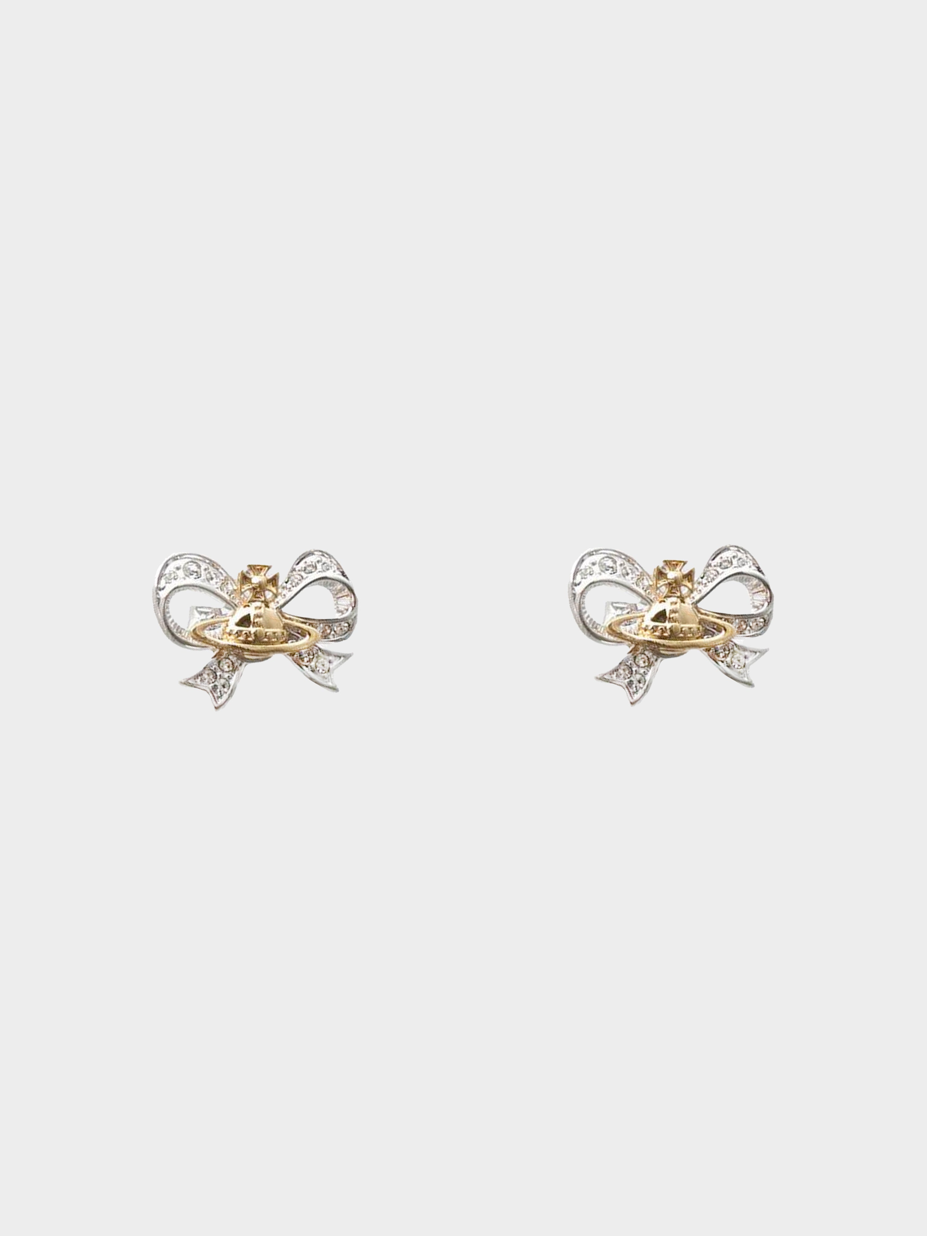 Vivienne Westwood 2020s Bow Rhinestone Earrings