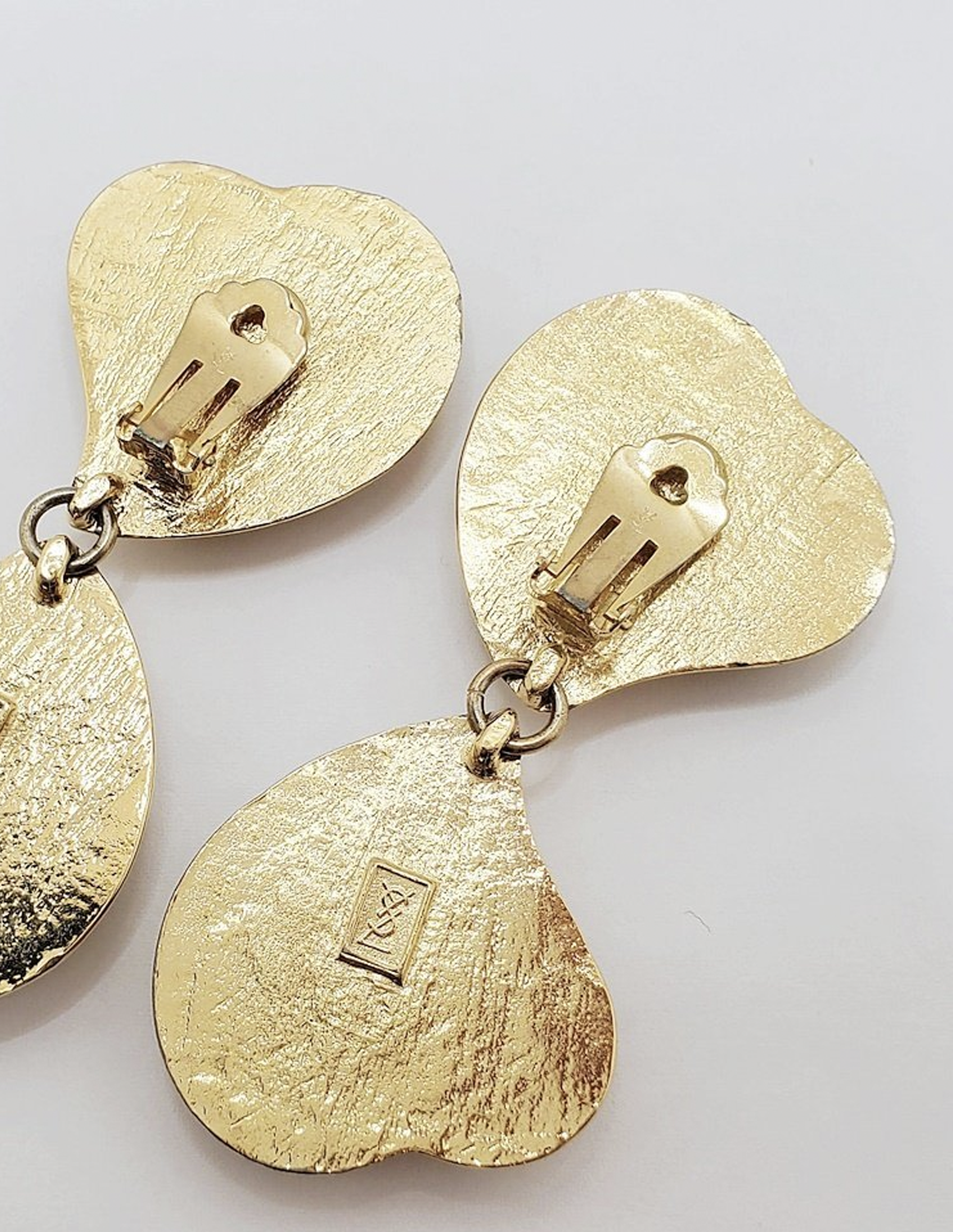 Yves Saint Laurent 1990s Double Hearts Earring