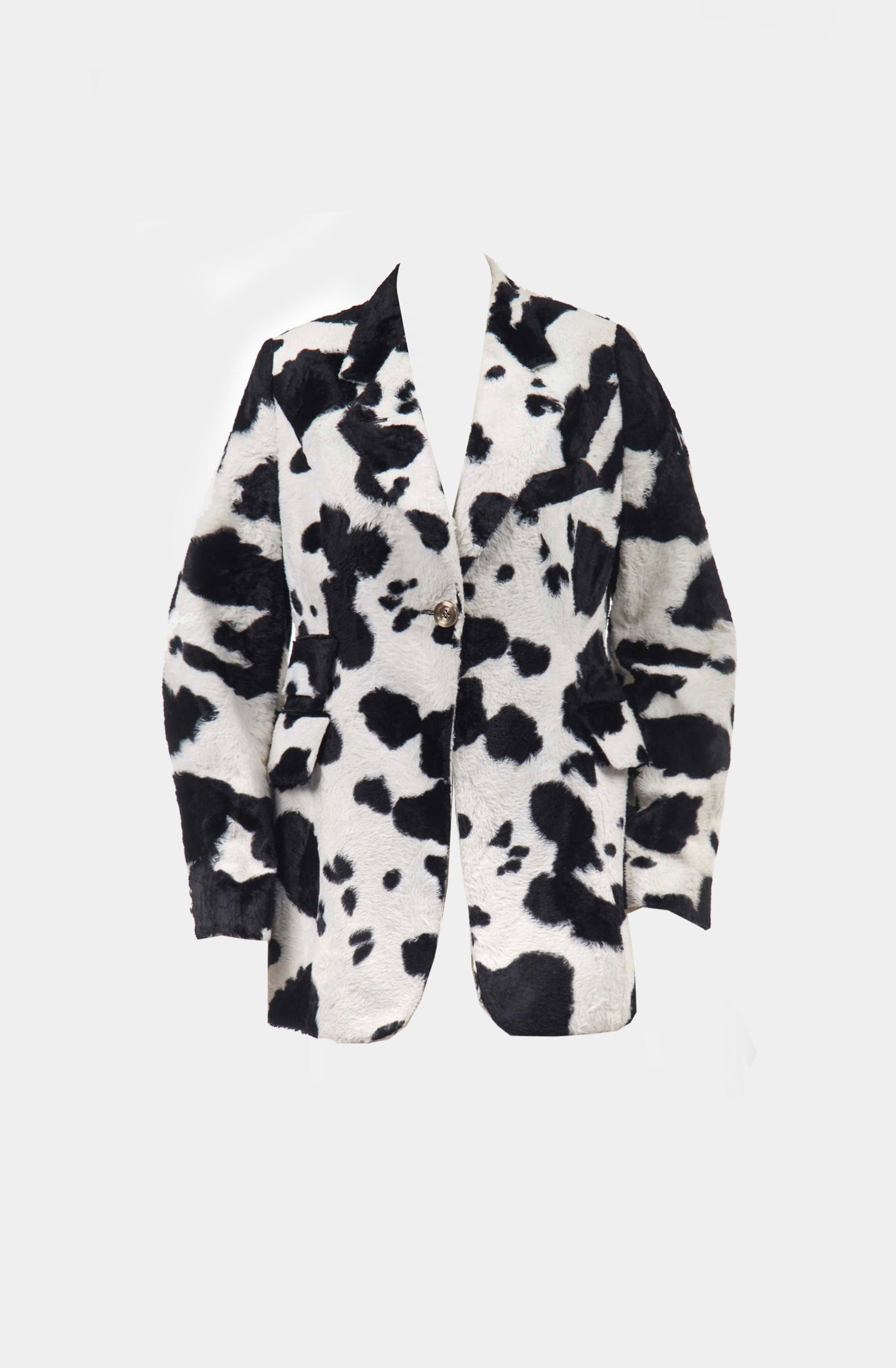 Dolce and Gabbana 1990s Faux-Fur Cowprint Blazer