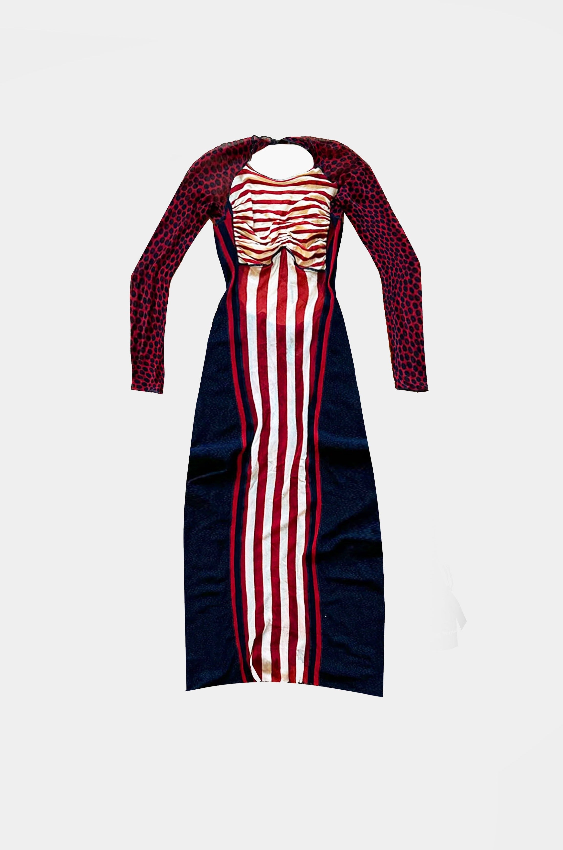 Jean Paul Gaultier SS1996 Striped Mesh Dress · INTO