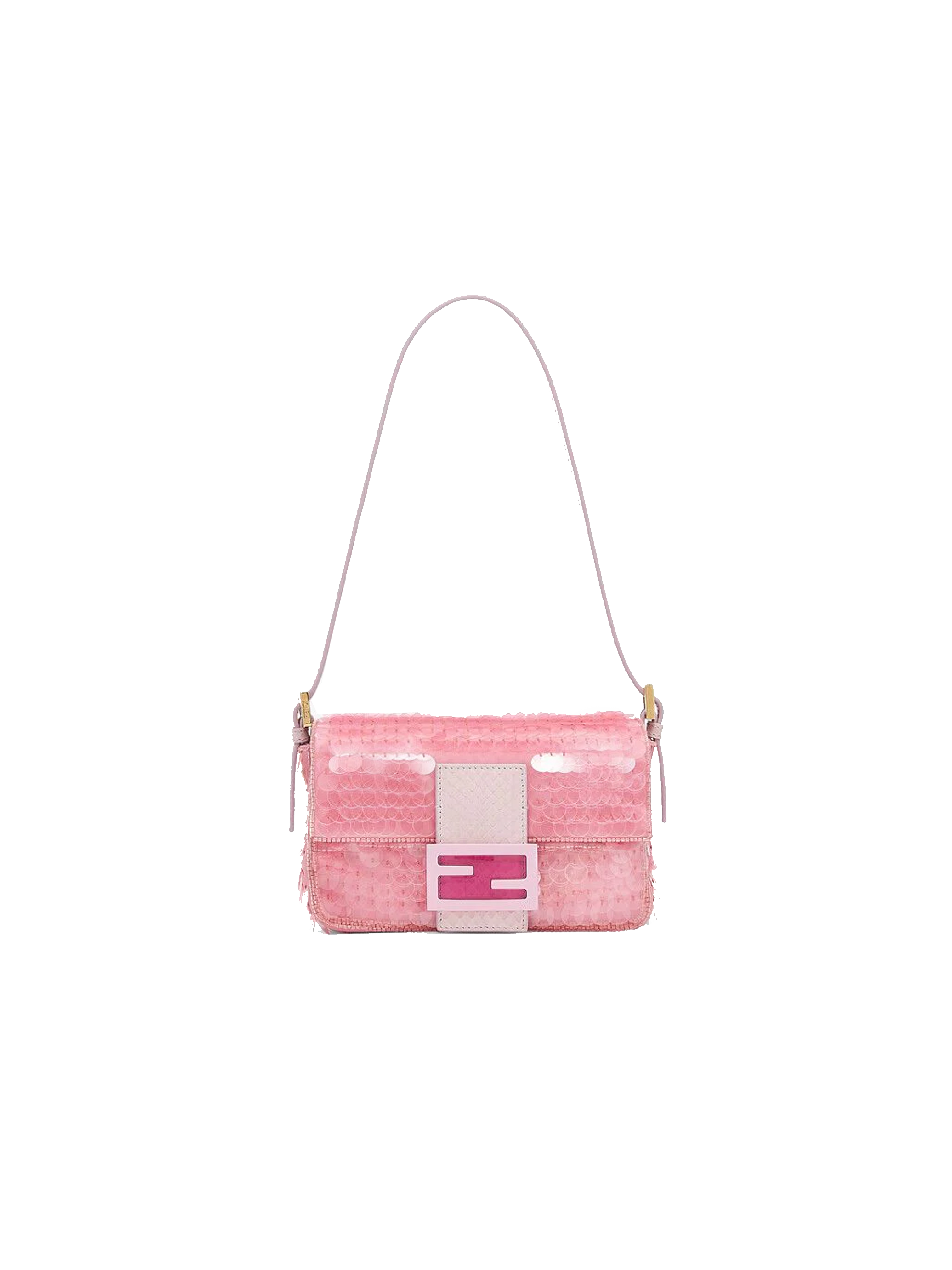 Fendi Pink Suede Mini Baguette