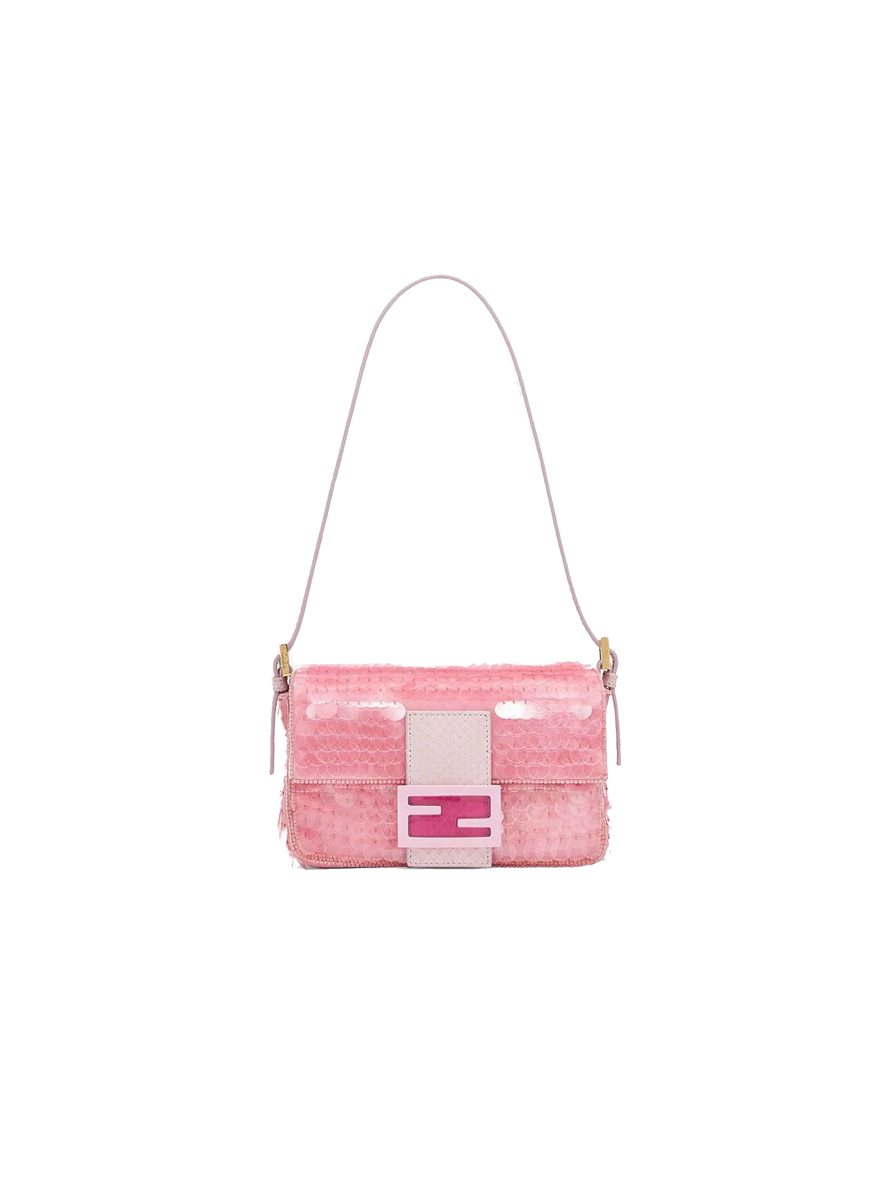Sold Fendi Baguette Glitter Pink square sequins