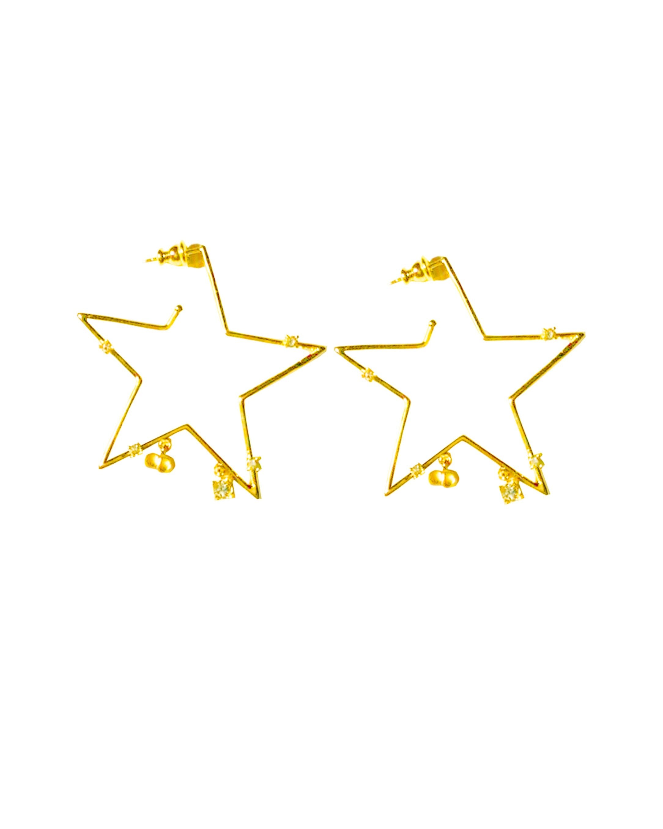 Christian Dior 2000s Star Gold Hoop Earrings
