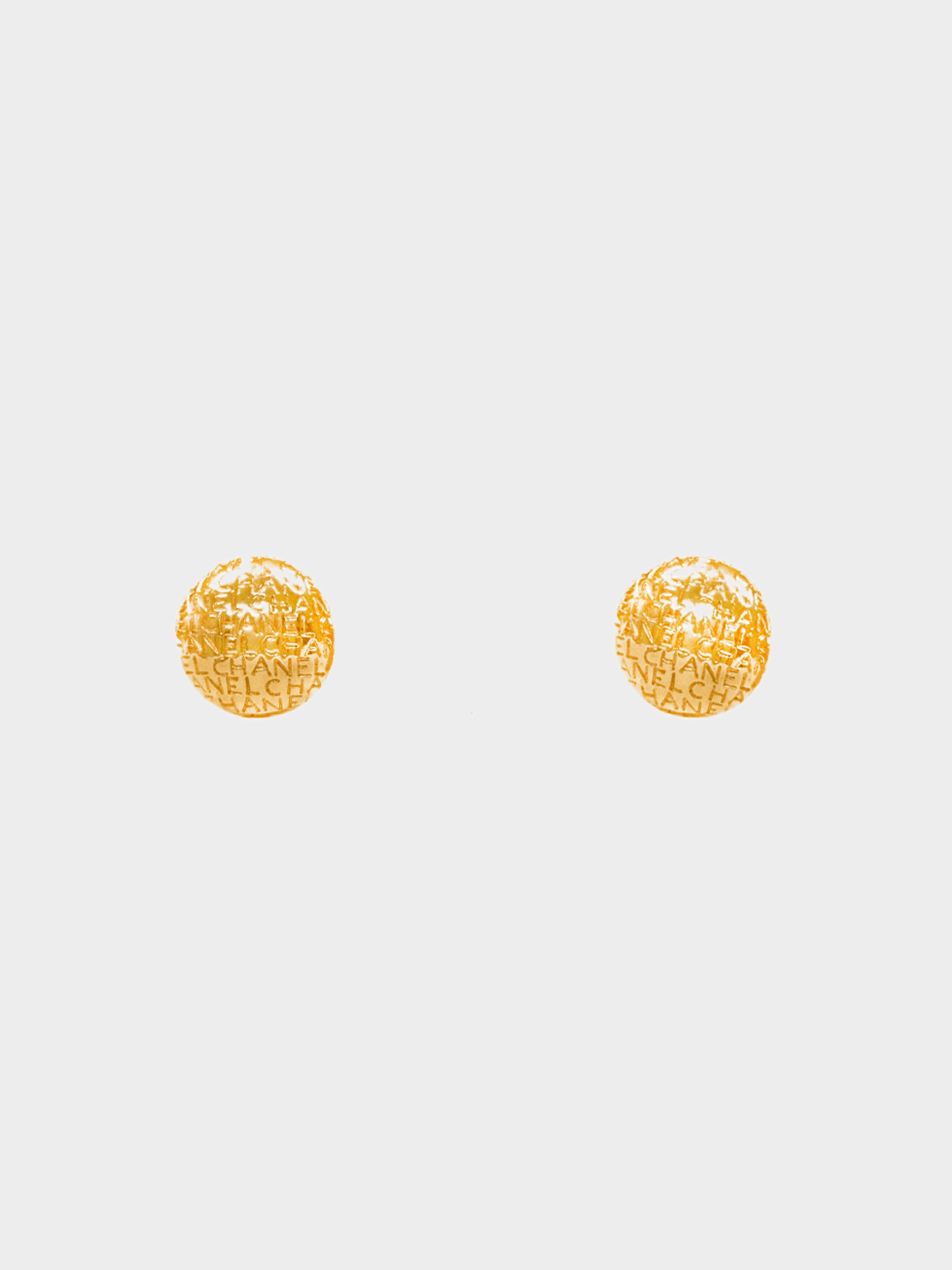 Chanel 1970s Gold Logo Clip-On Earrings