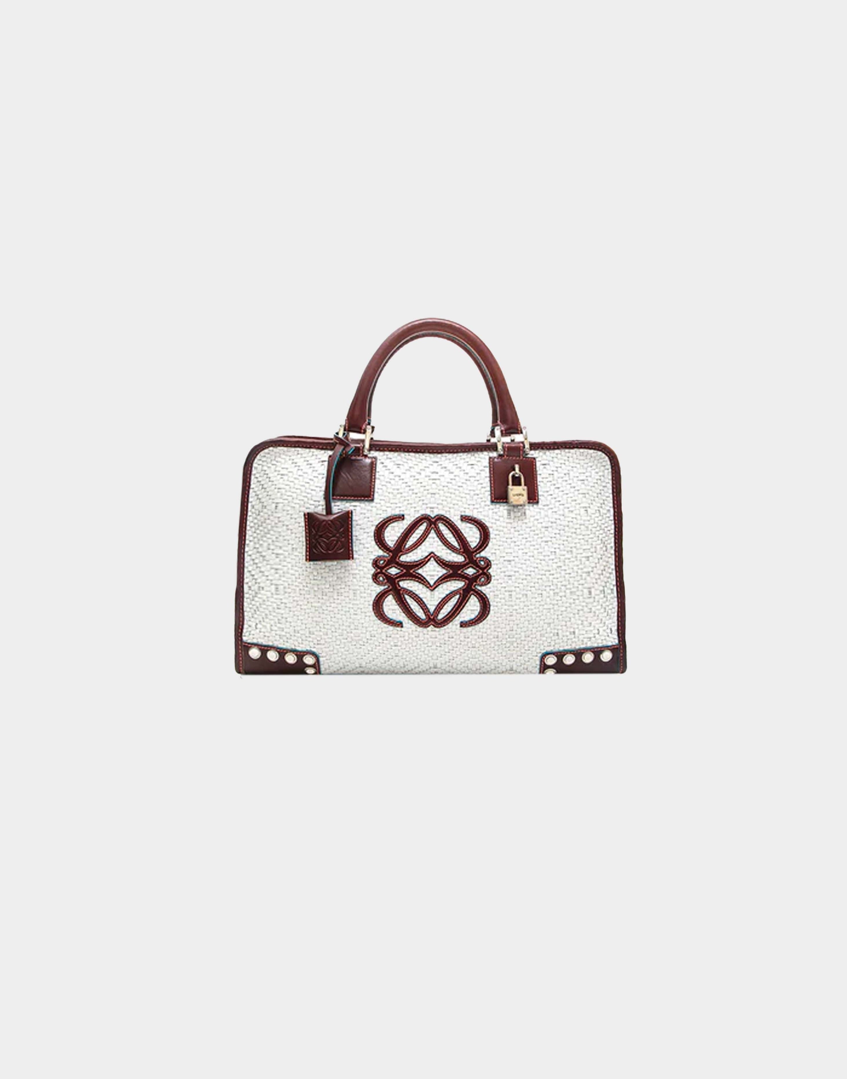 Loewe 2000s White Leather Amazona Handbag