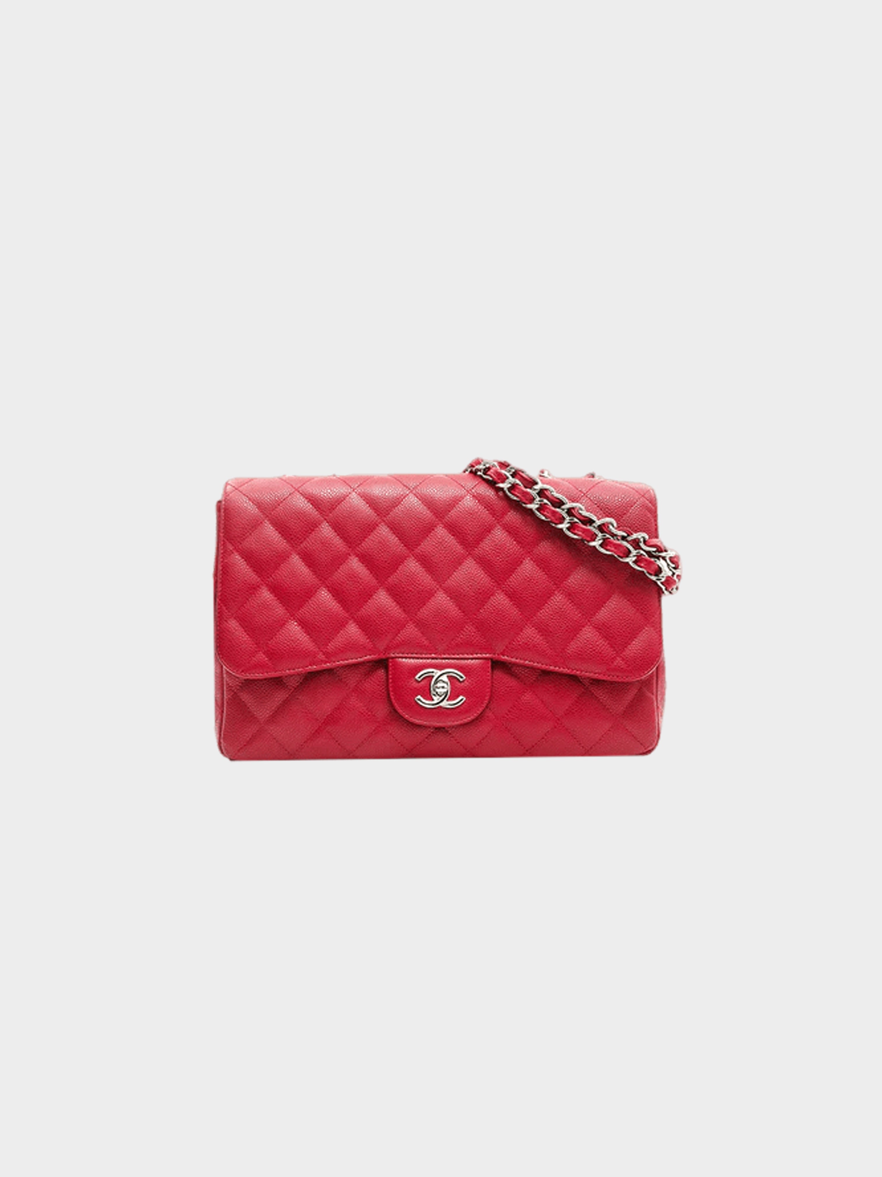 CHANEL Medium Classic Double Flap Bag in 19B Red Caviar  Dearluxe