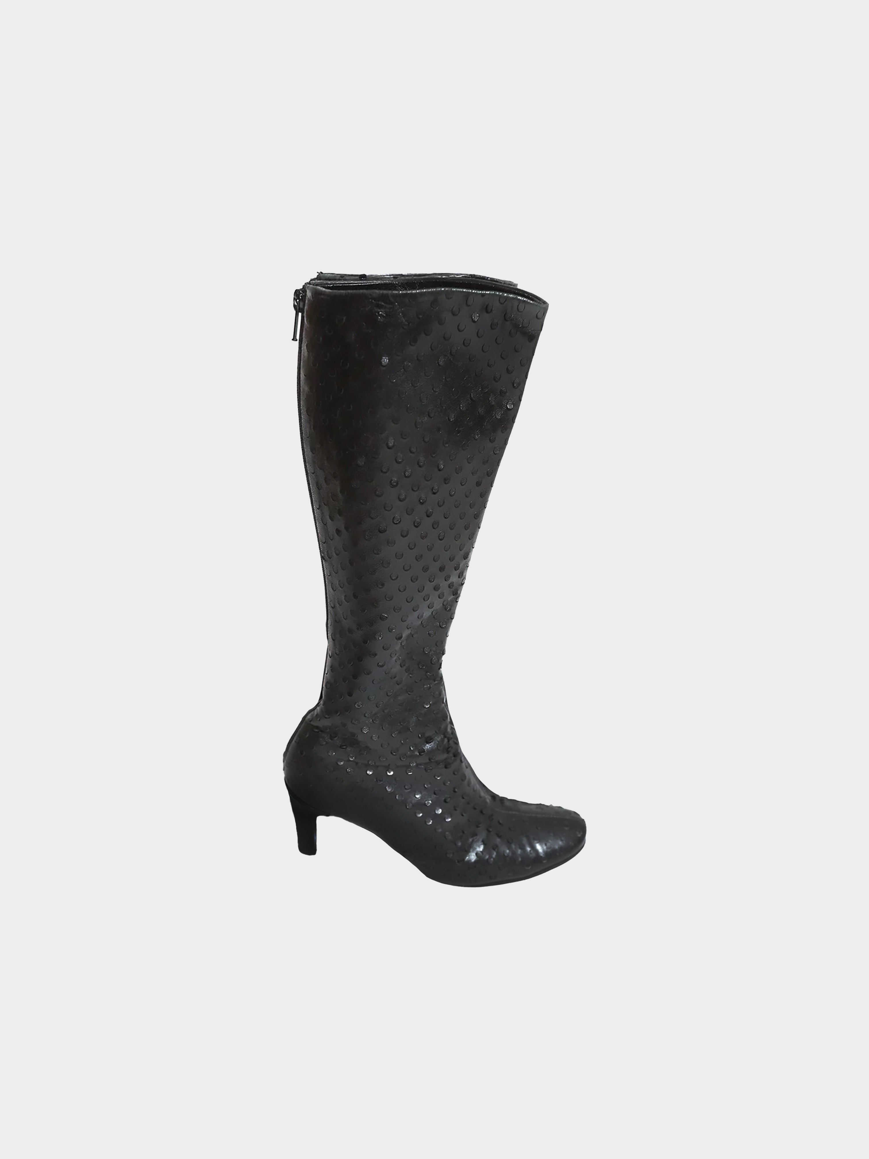 Helmut Lang Early 2000s Perforated Leather Boots · INTO