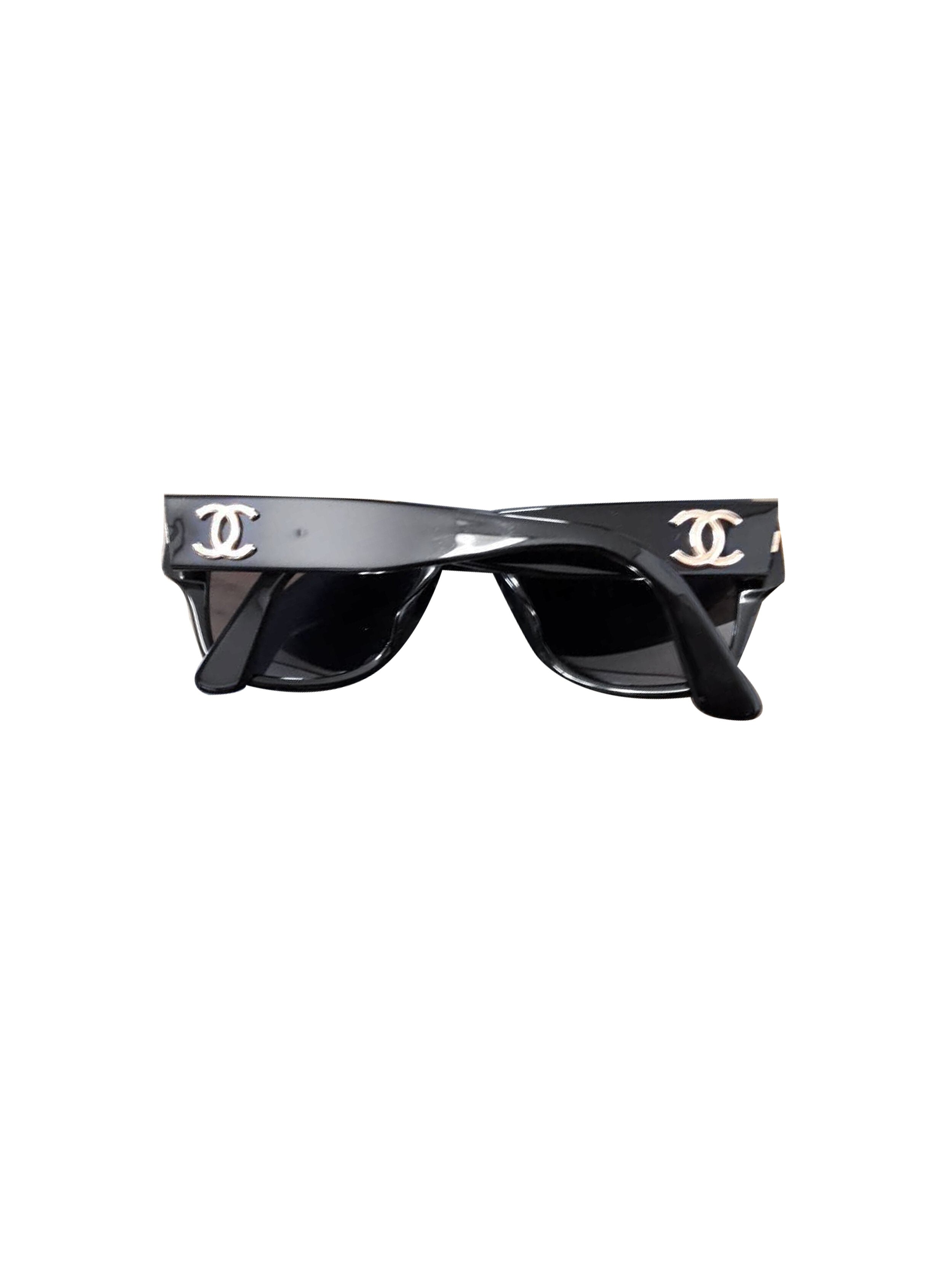 Chanel 2010s Black Logo Sunglasses · INTO