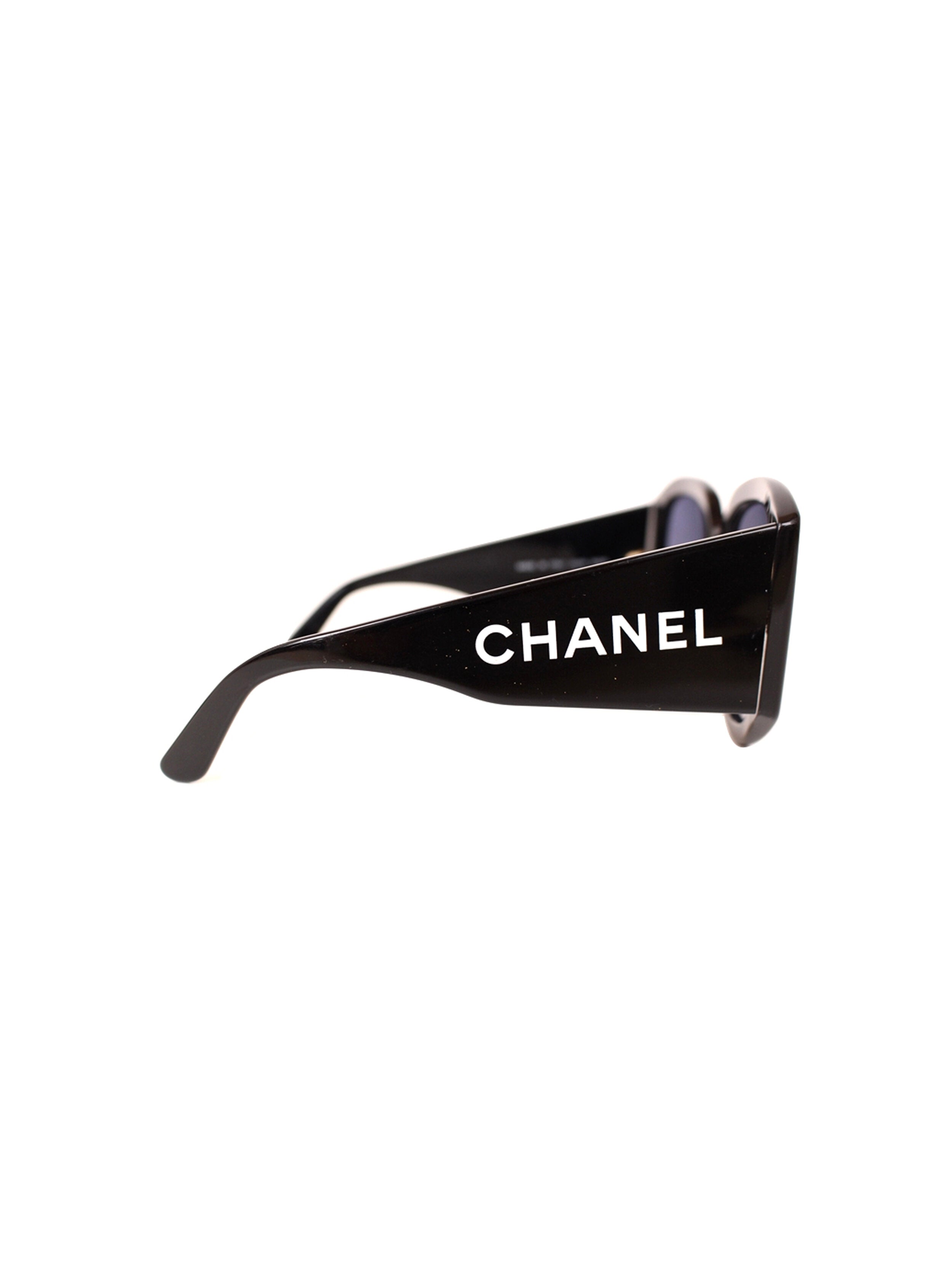 Chanel Rare Purple Tinted Round Black Sunglasses · INTO