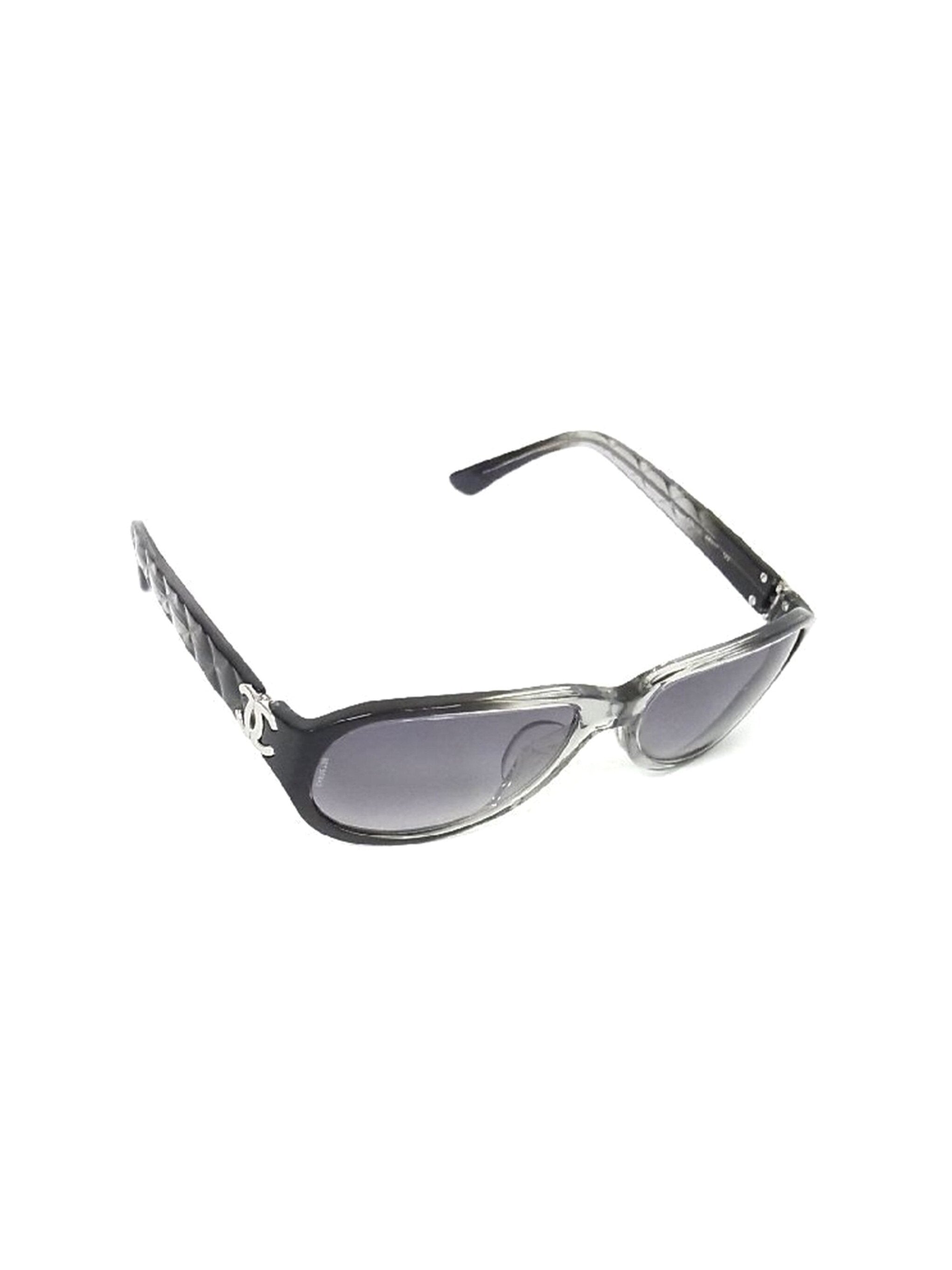 Chanel 2000s Black and White Quilted Sunglasses