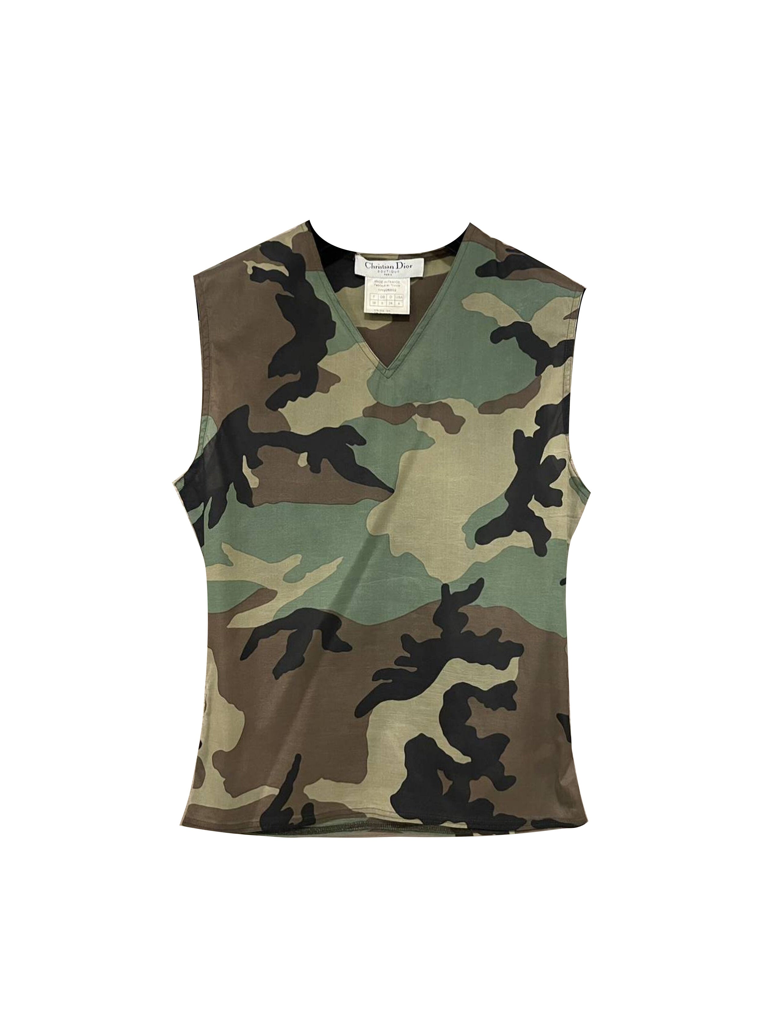 Christian Dior 2000s Galliano Camo Tank · INTO