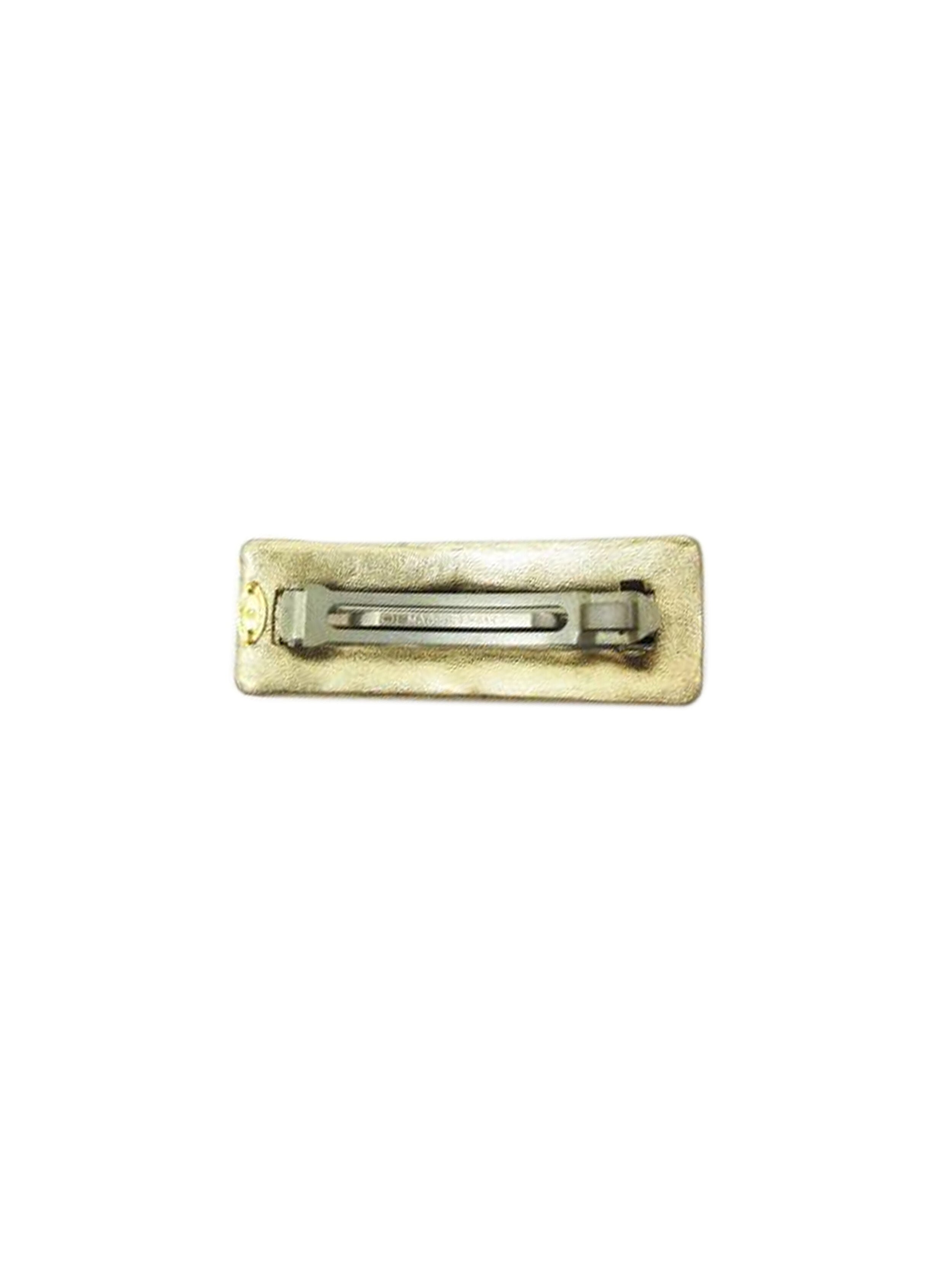 Chanel 2000s Gold Leather CC Barrette