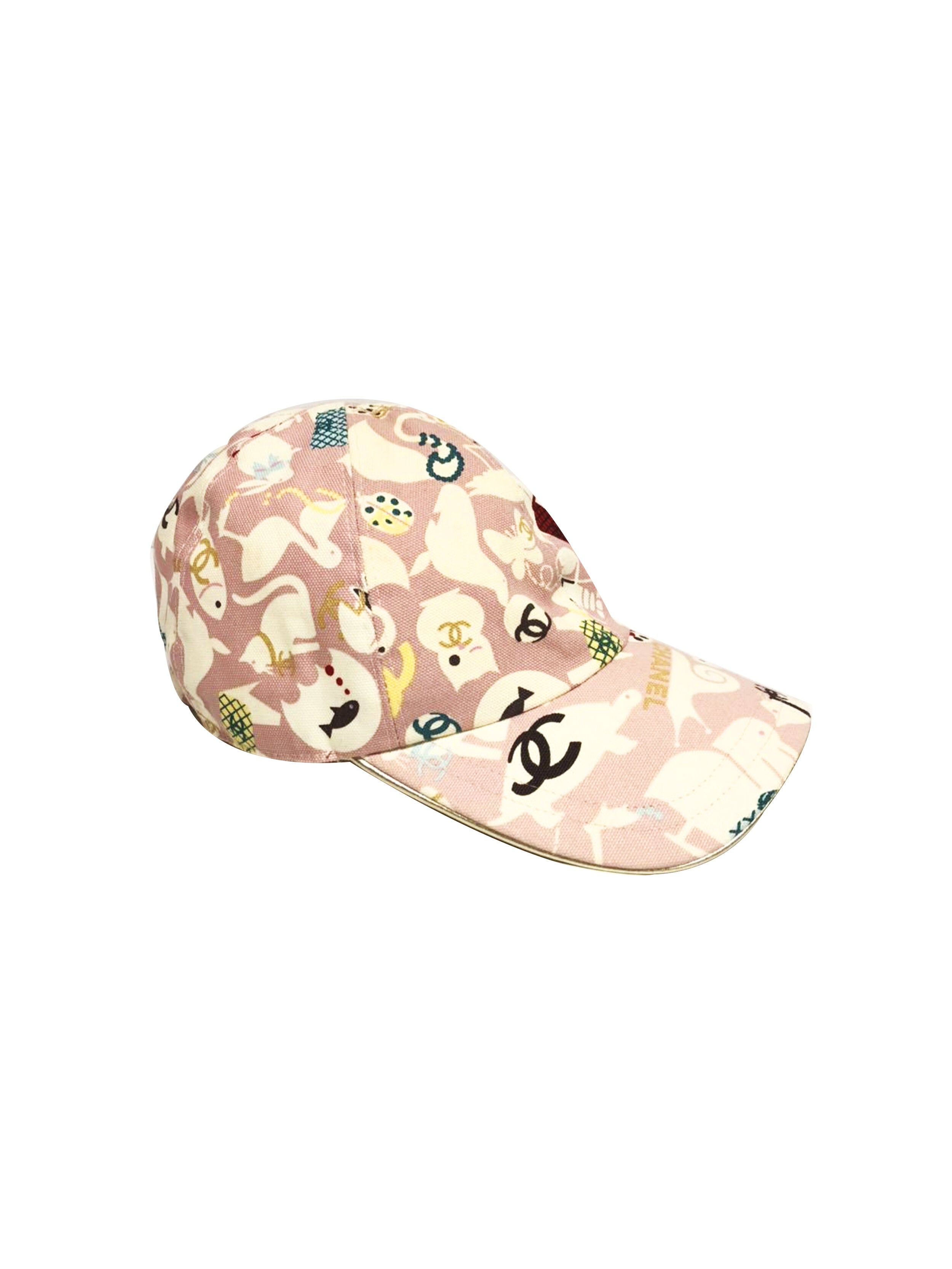 Chanel Rare Light Pink CC Animal Print Cap · INTO