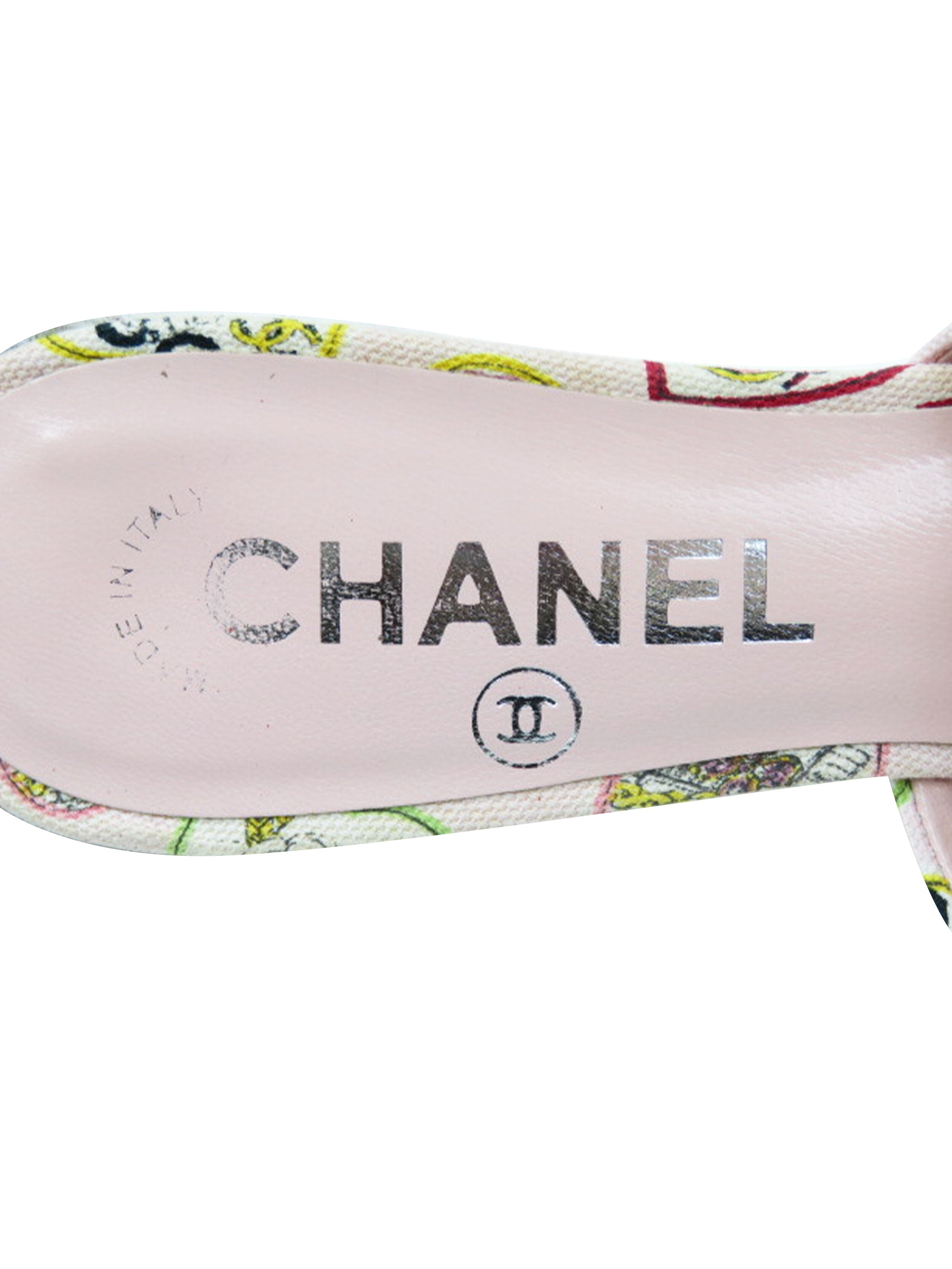 Chanel 2002 Pink Hearts Motif Rare Mules