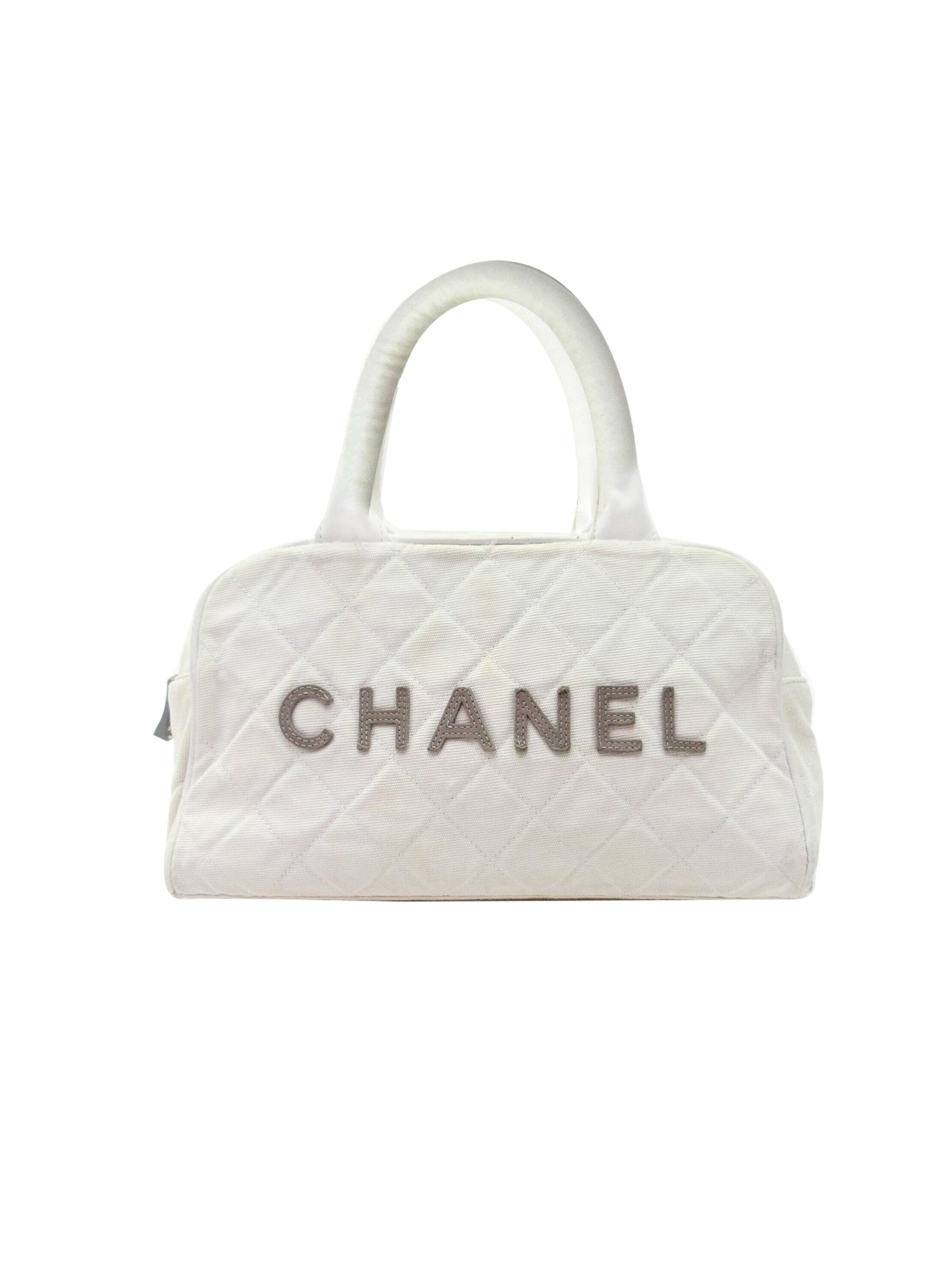 Chanel White Quilted Sports Duffle · INTO