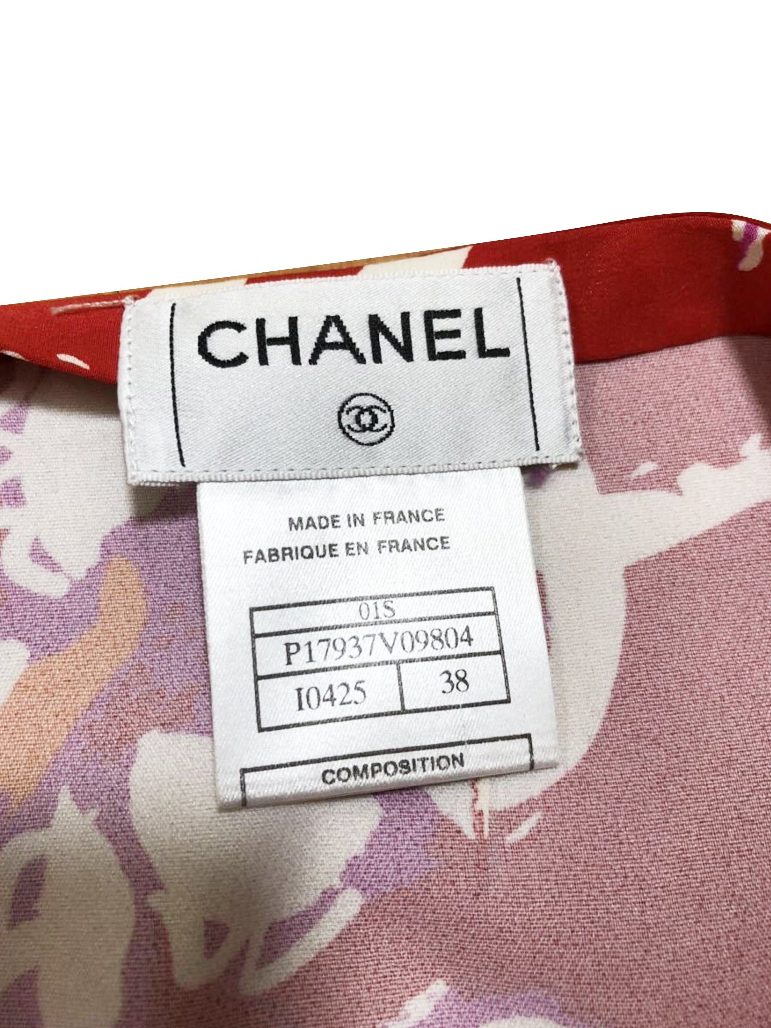 Chanel Rare 2000s SS Tropical Red Floral Skirt · INTO