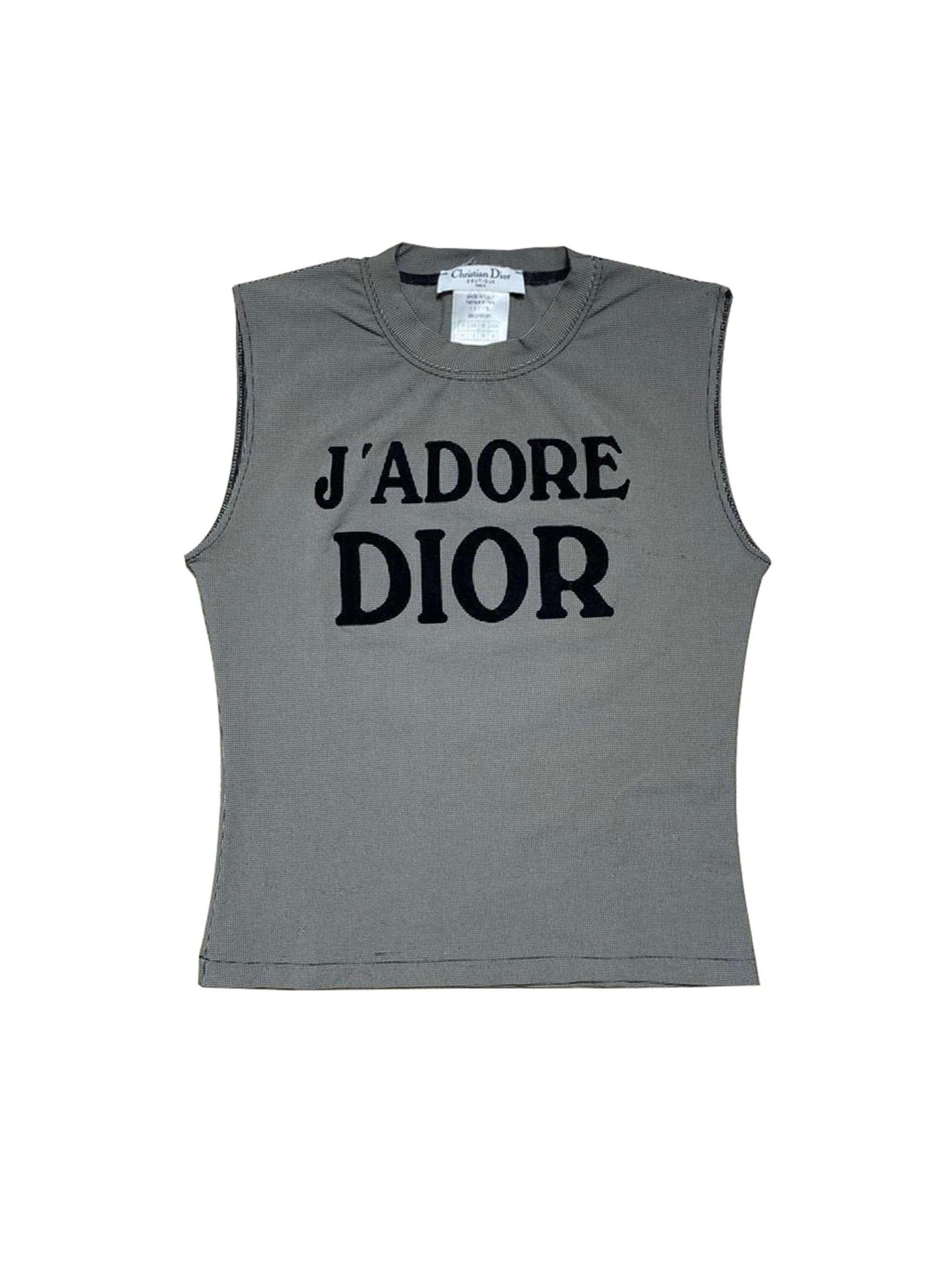 J'adore Dior 2000s Rare Ribbed Crystal Rhinestone Tank · INTO