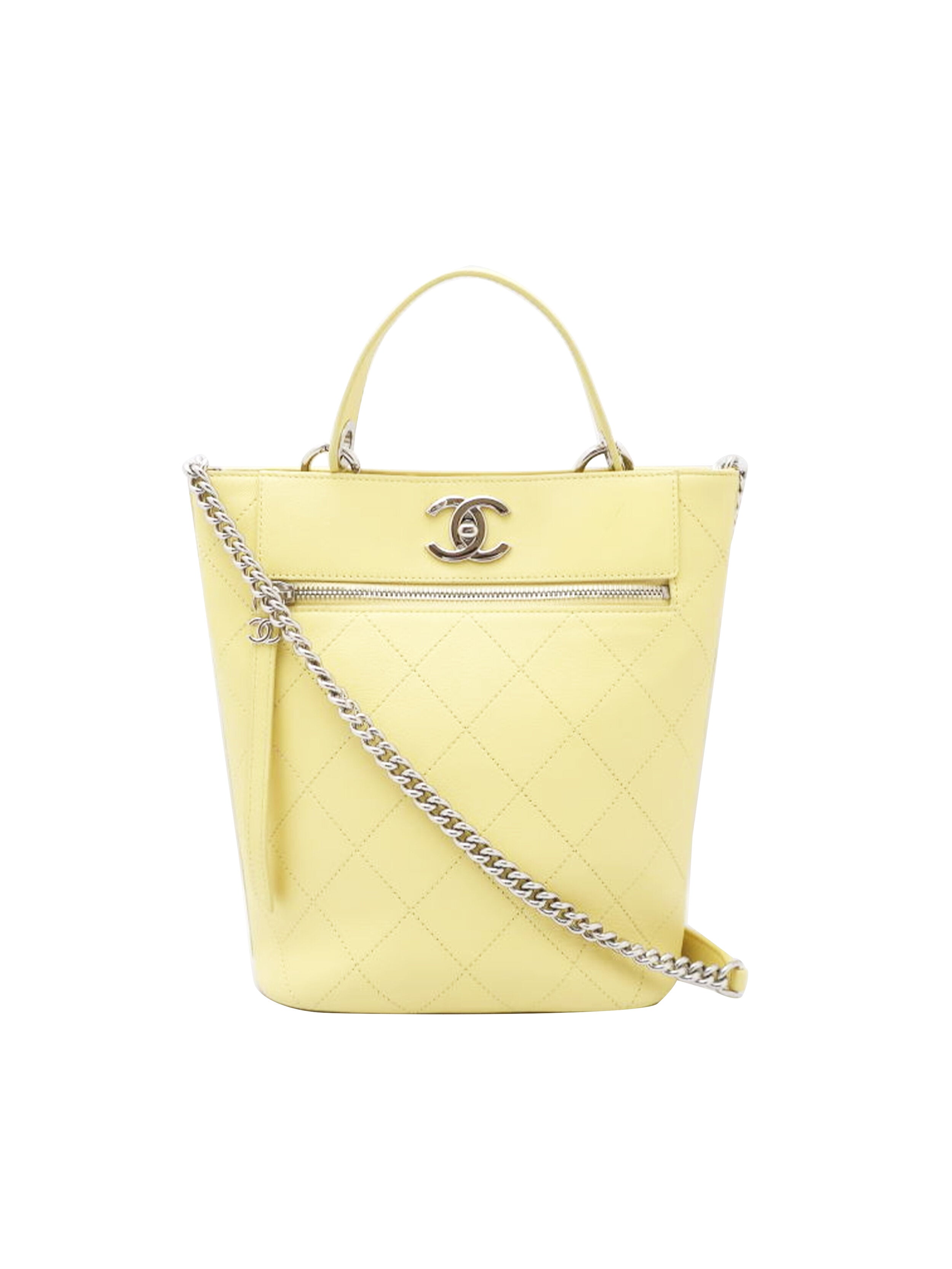 Chanel Yellow 2019 Calfskin Bucket Bag · INTO