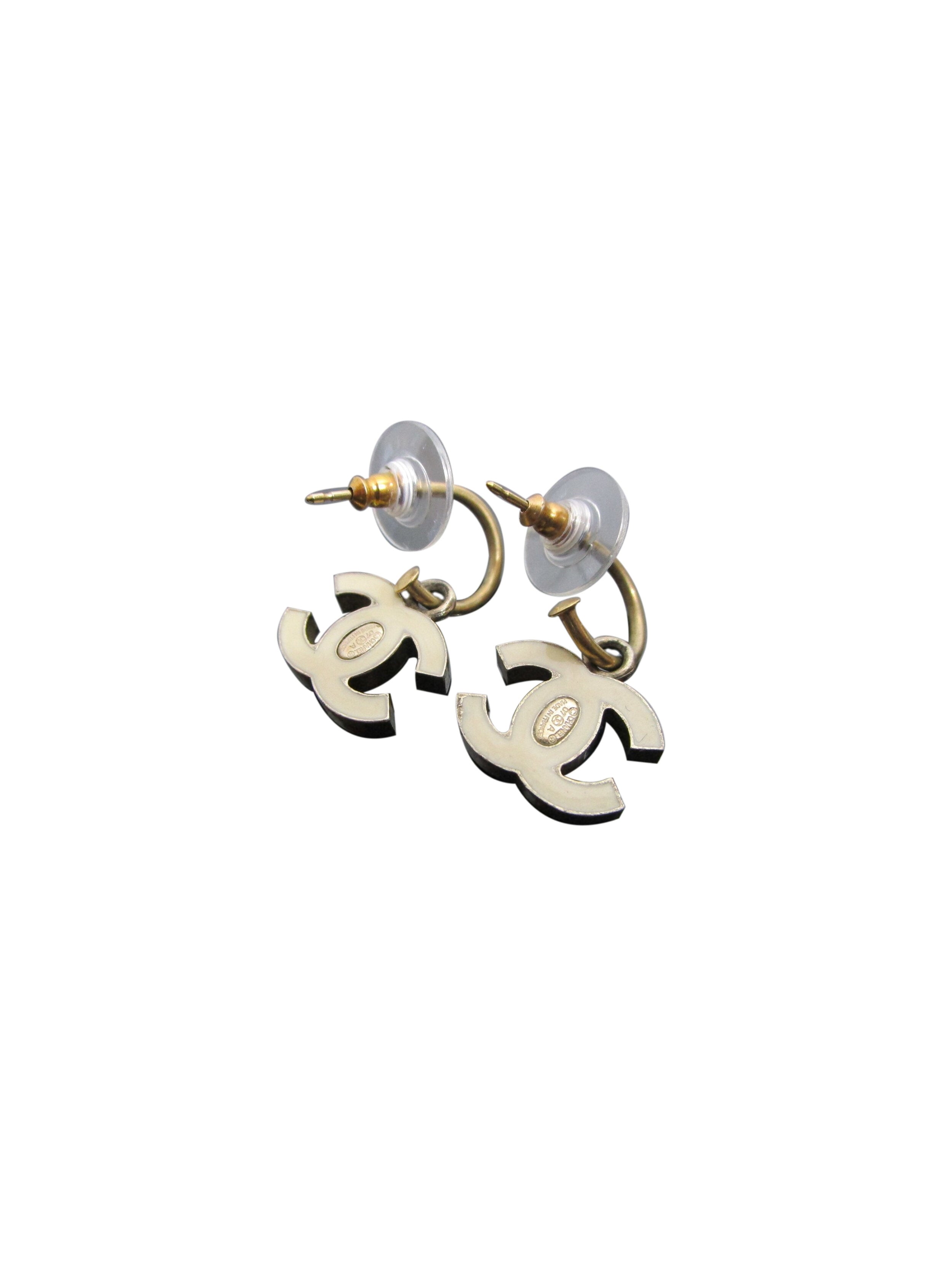 Chanel 2000s Gold CC Hook Earrings · INTO