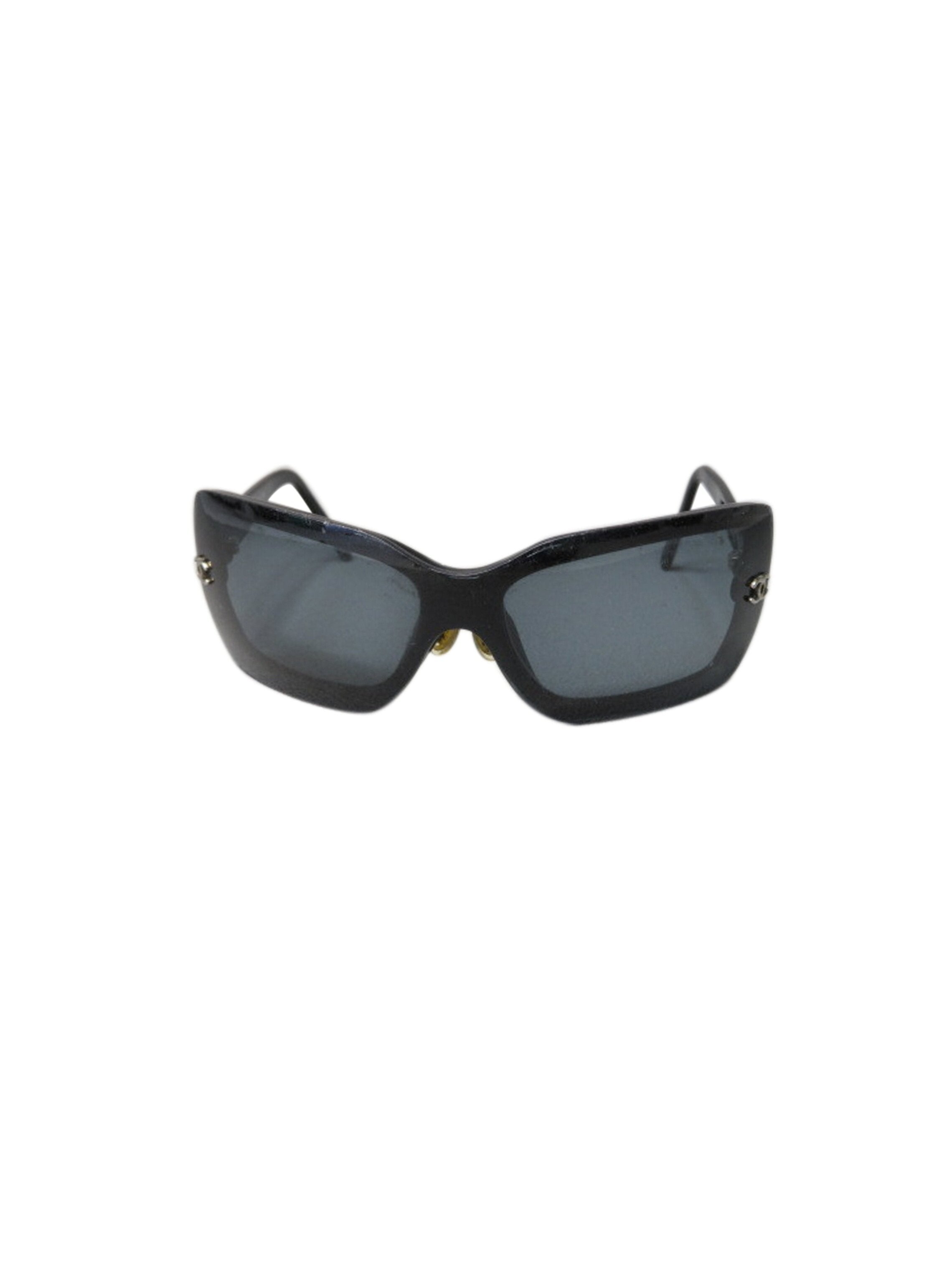 Chanel 2000s Black Tinted Large Sunglasses · INTO