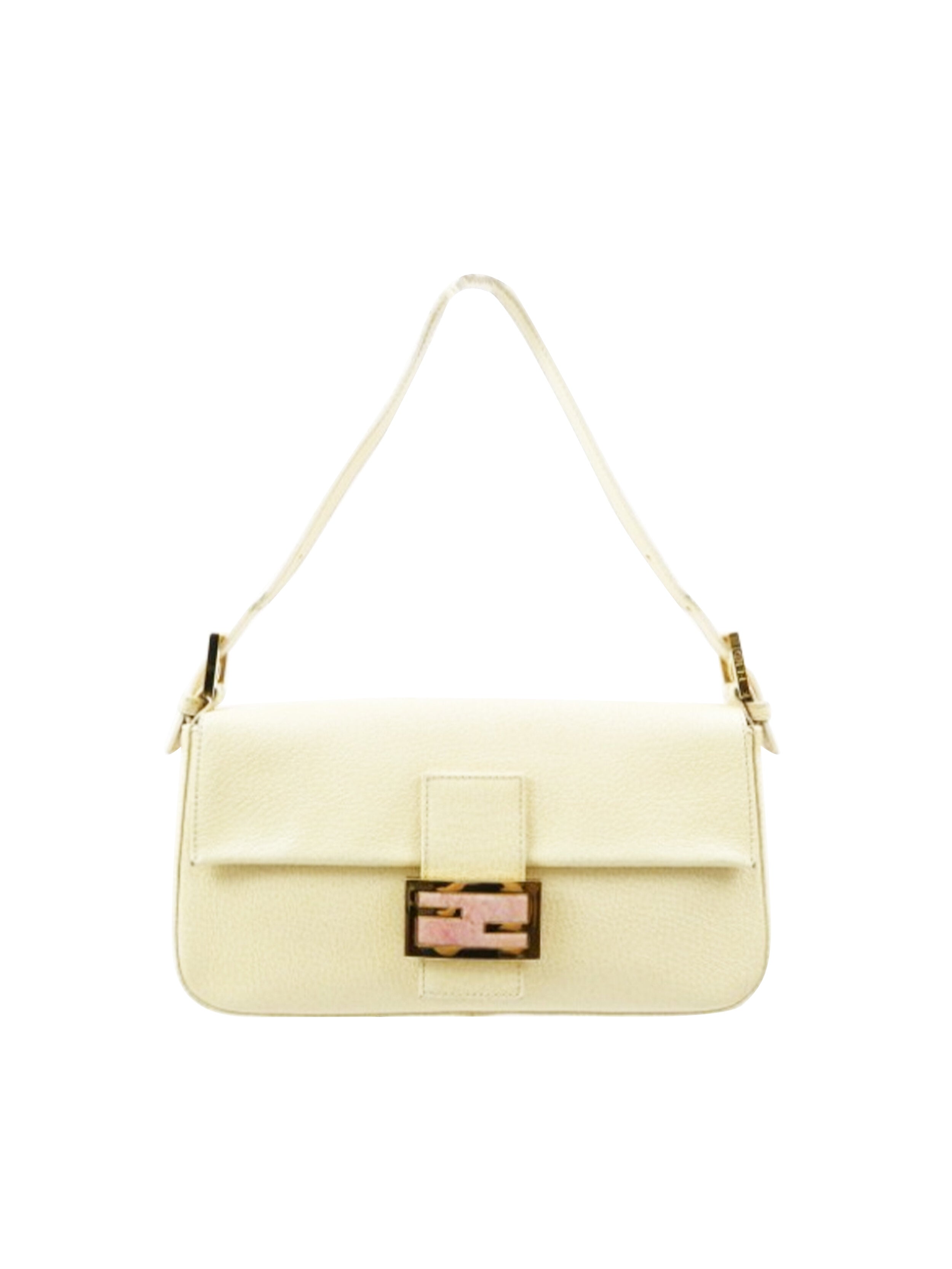 Fendi 2000s Green and Pink Leather Baguette · INTO