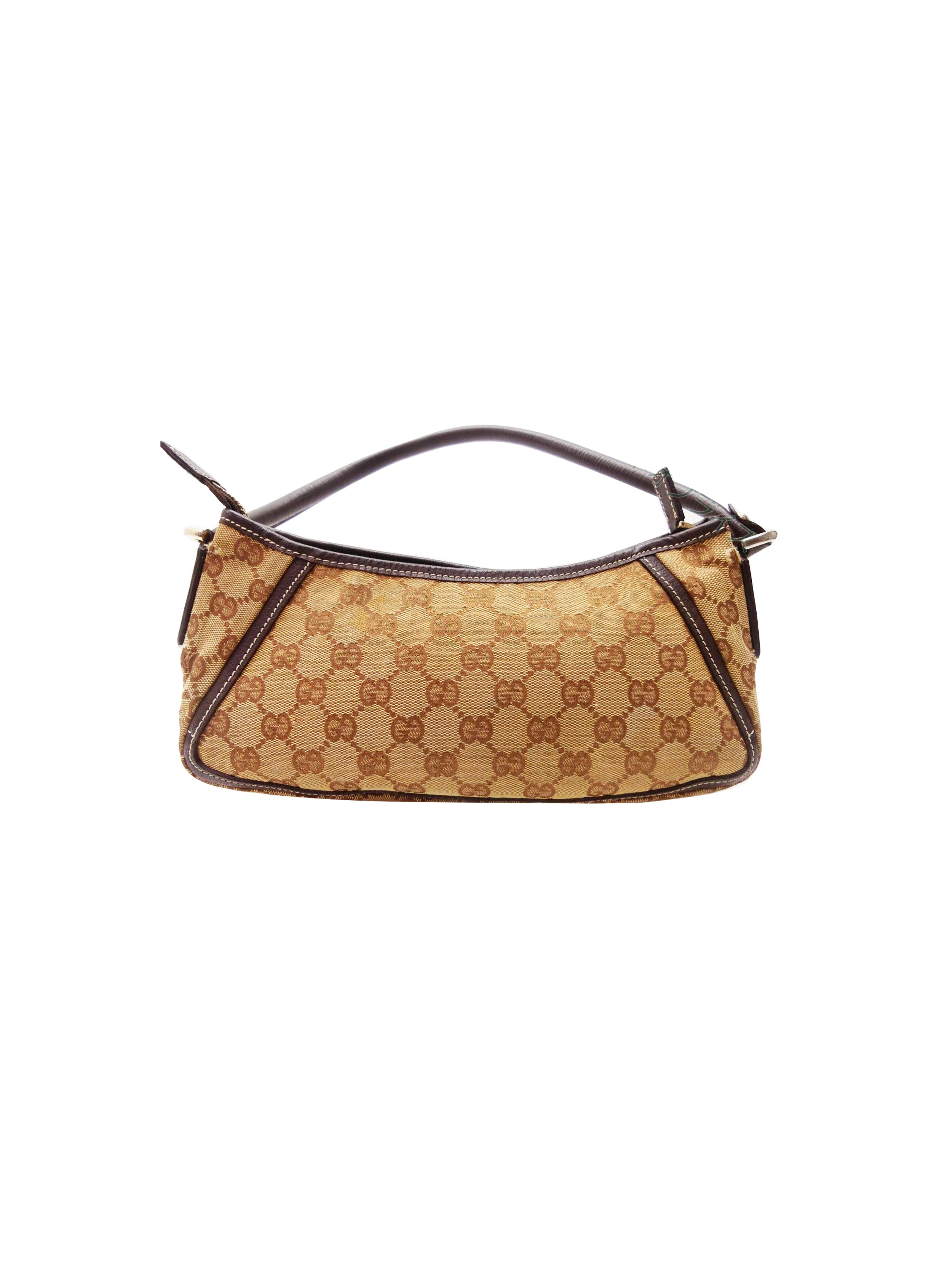 Gucci 2000s Beige Curved Buckle Small Hand Bag · INTO