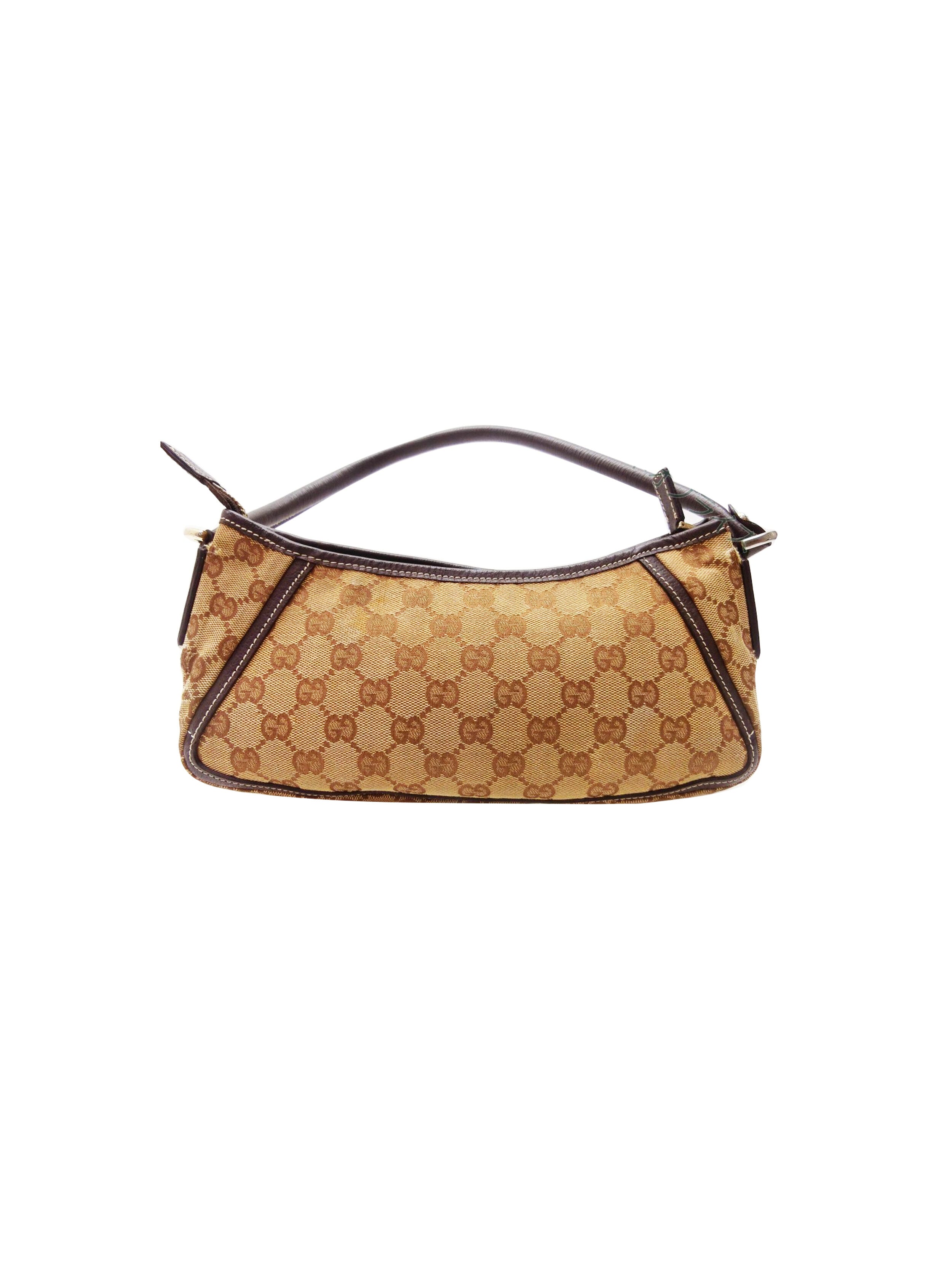 Gucci 2000s Beige Curved Buckle Small Hand Bag