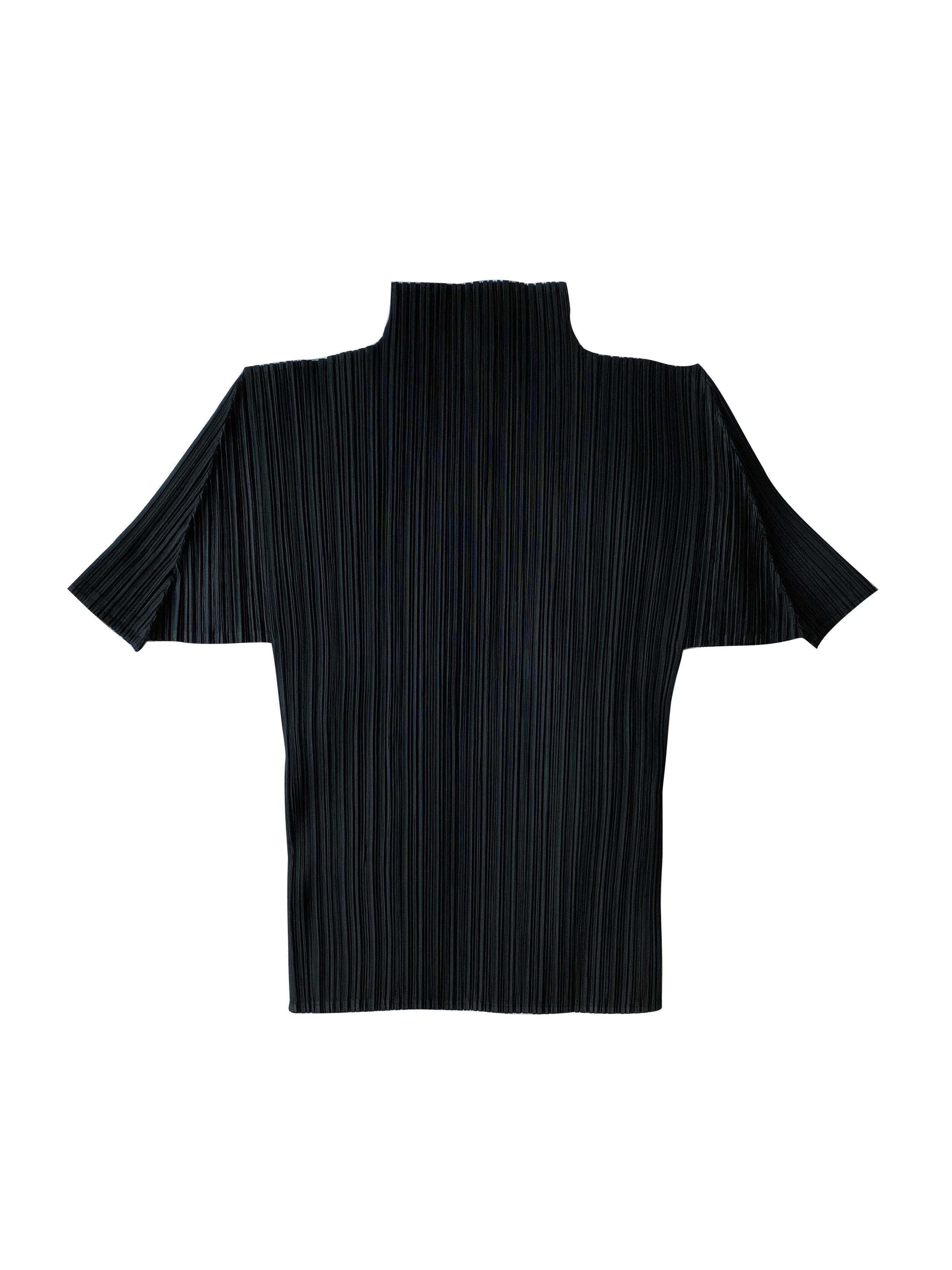 Issey Miyake 2000s Black Short Pleats Top