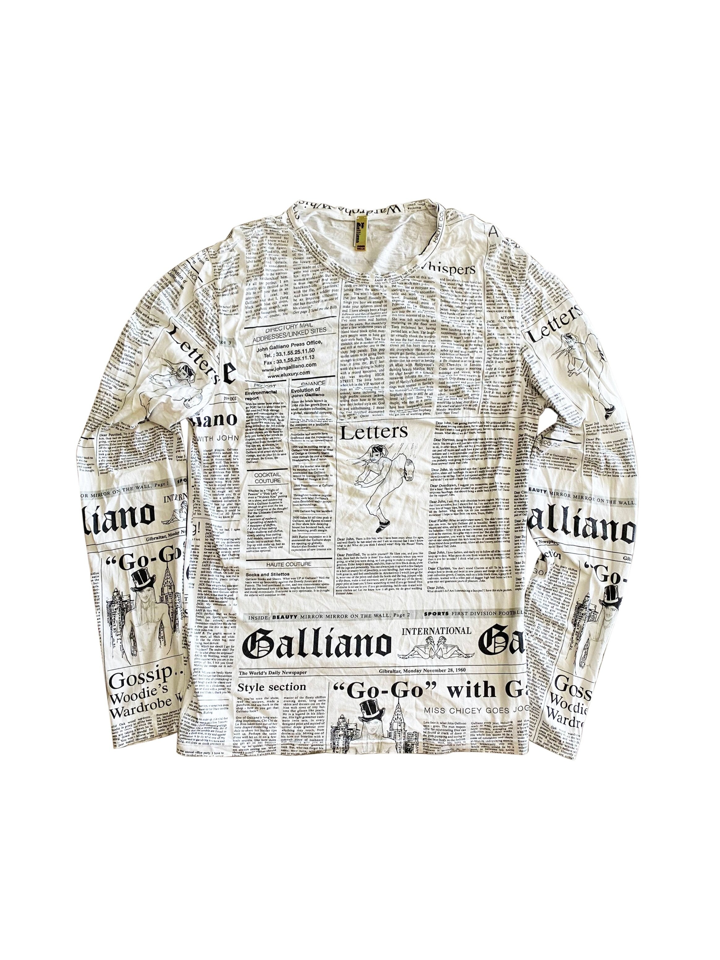 John Galliano 2000s Gazette Longsleeve Shirt · INTO