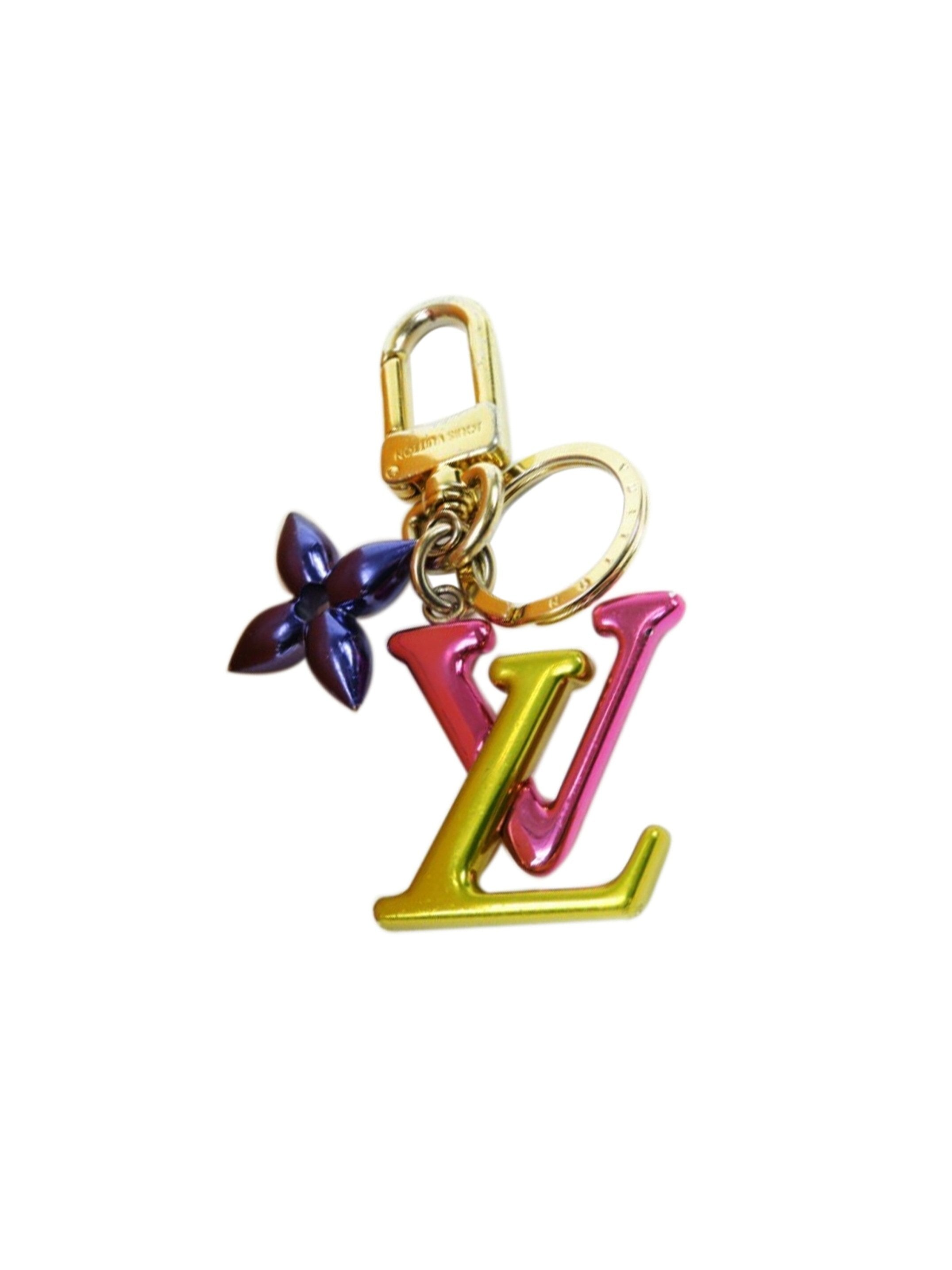 NEW LOUIS VUITTON Yellow Green FLOWER Keychain Bag Charm from Neverfull