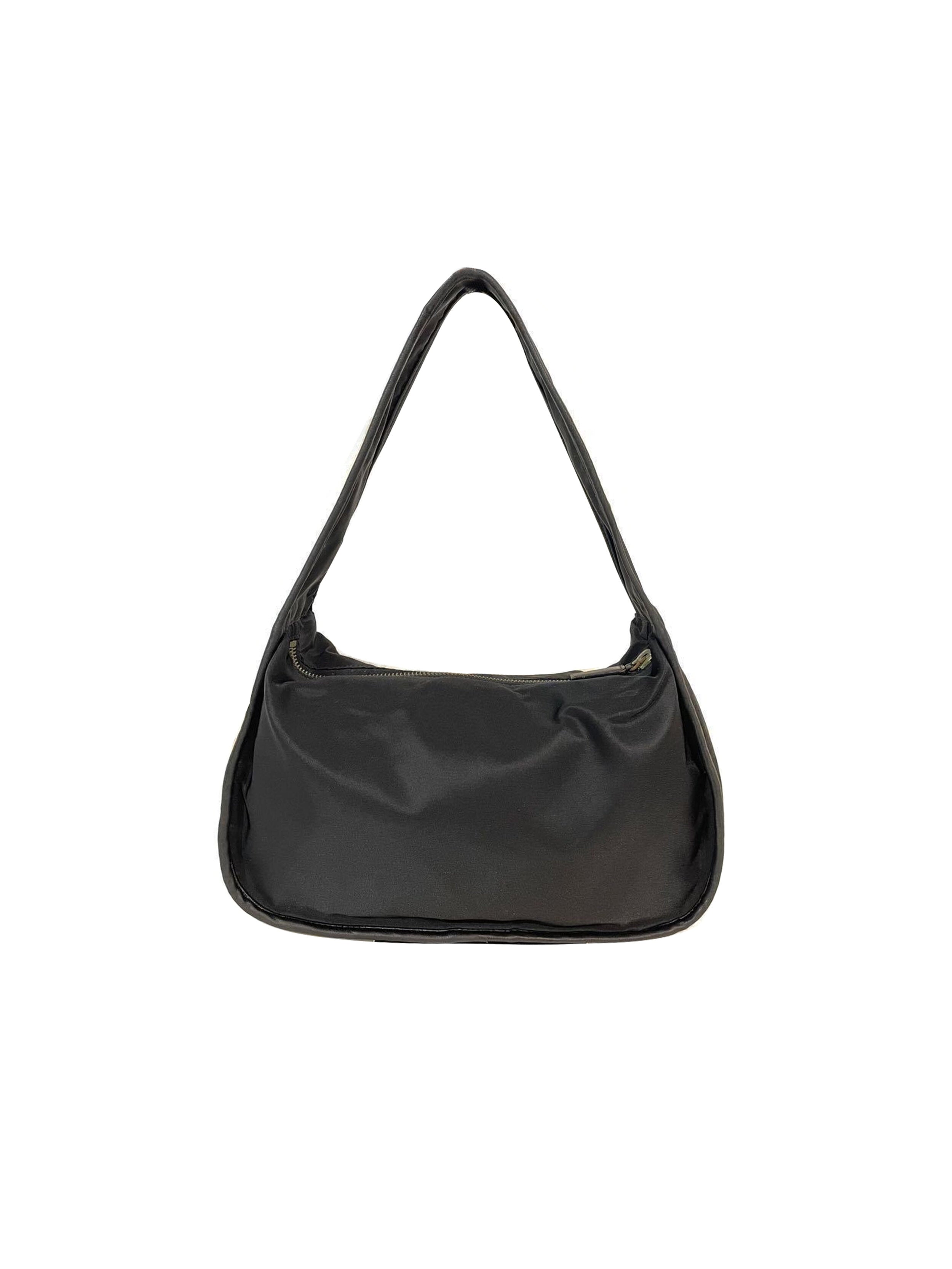 Prada 2000s Black Tessuto Thick Strap Hand Bag