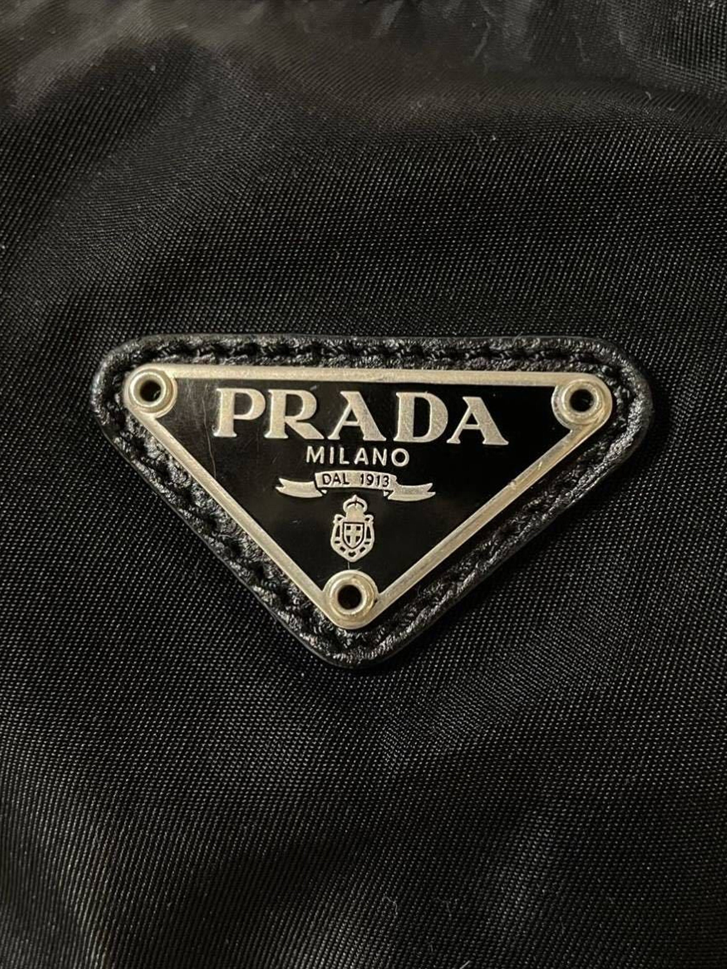 Prada 2000s Black Tessuto Thick Strap Hand Bag · INTO