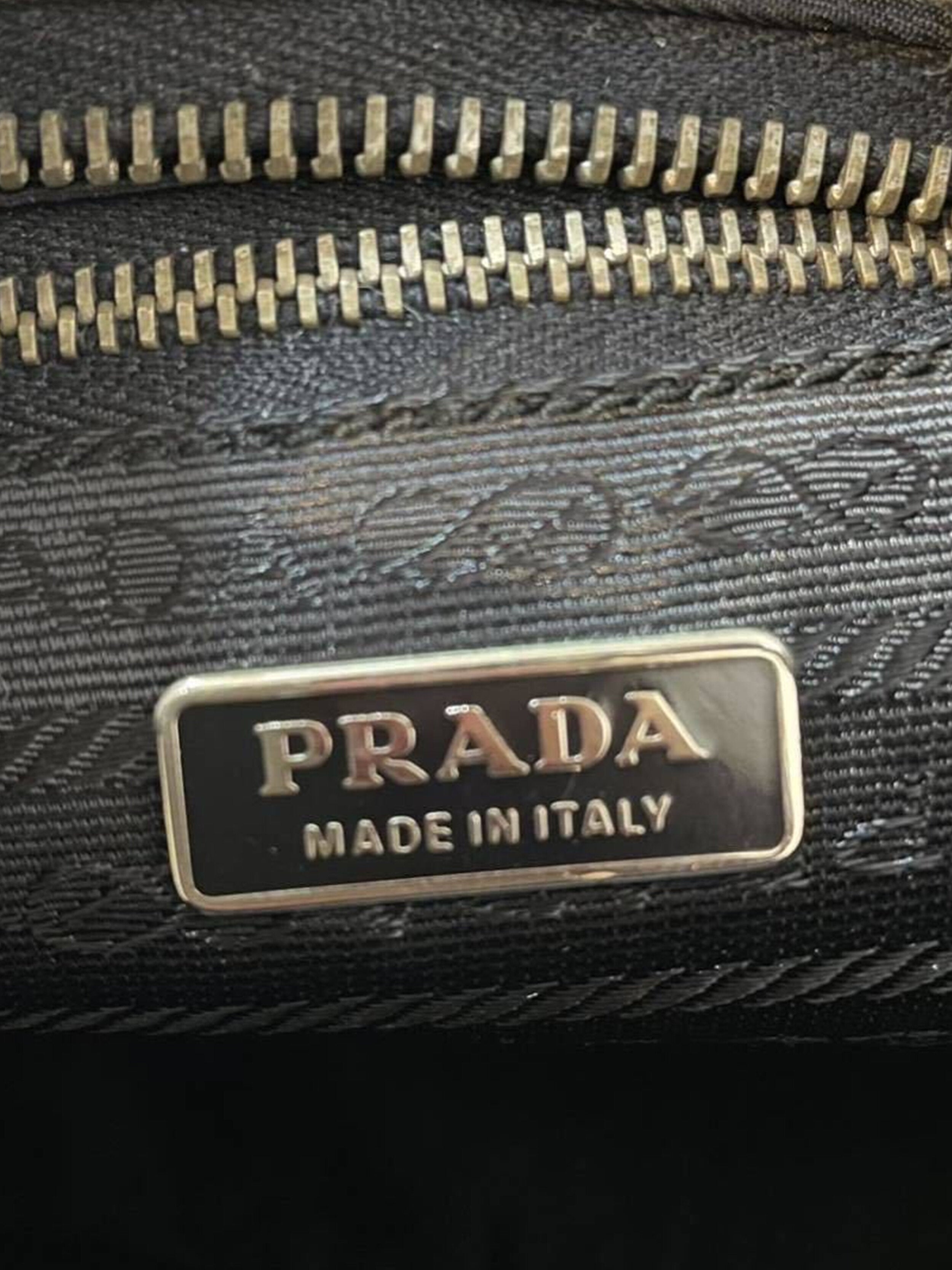 Prada 2000s Black Tessuto Thick Strap Hand Bag · INTO