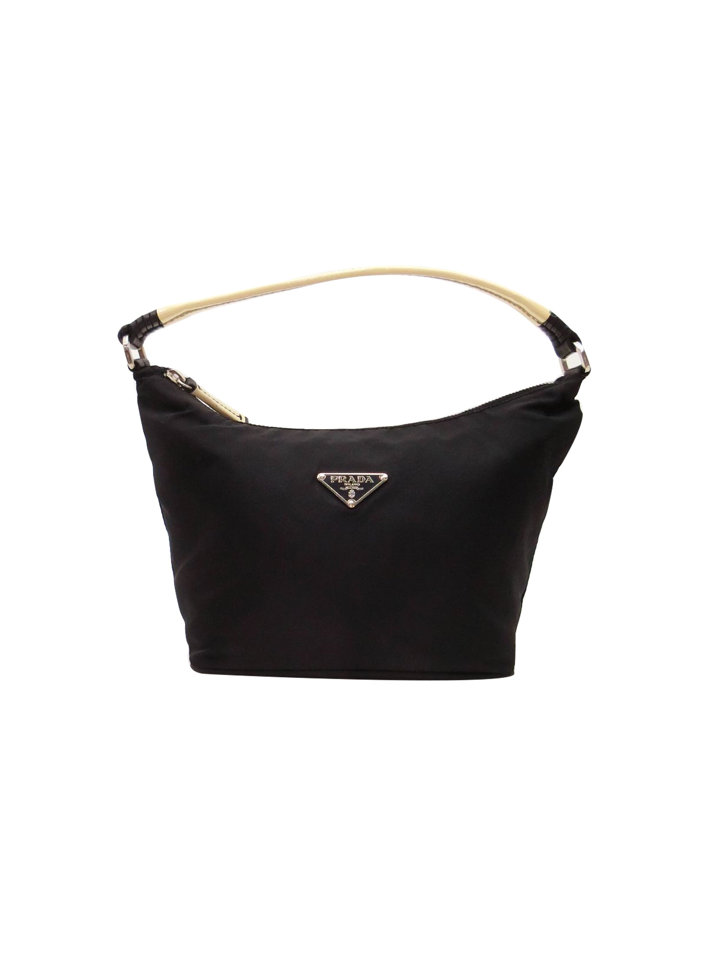 Prada 2000s Black Small Nylon Duffle Tote · INTO