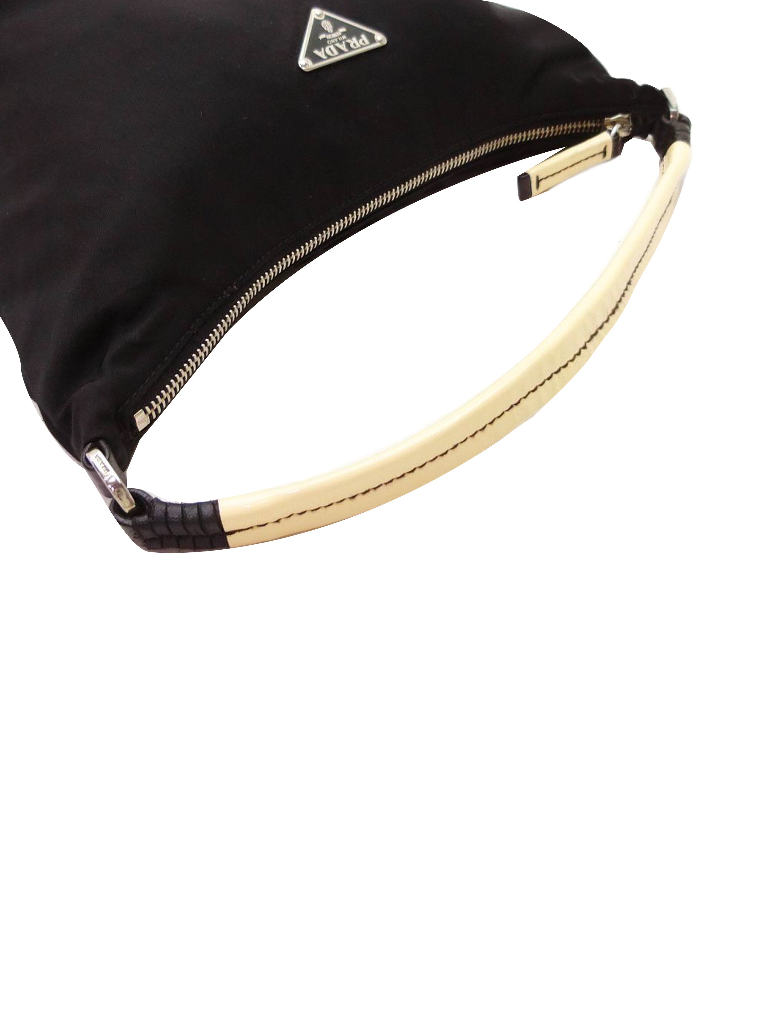 Prada 2000s Black Small Nylon Shoulder Bag · INTO