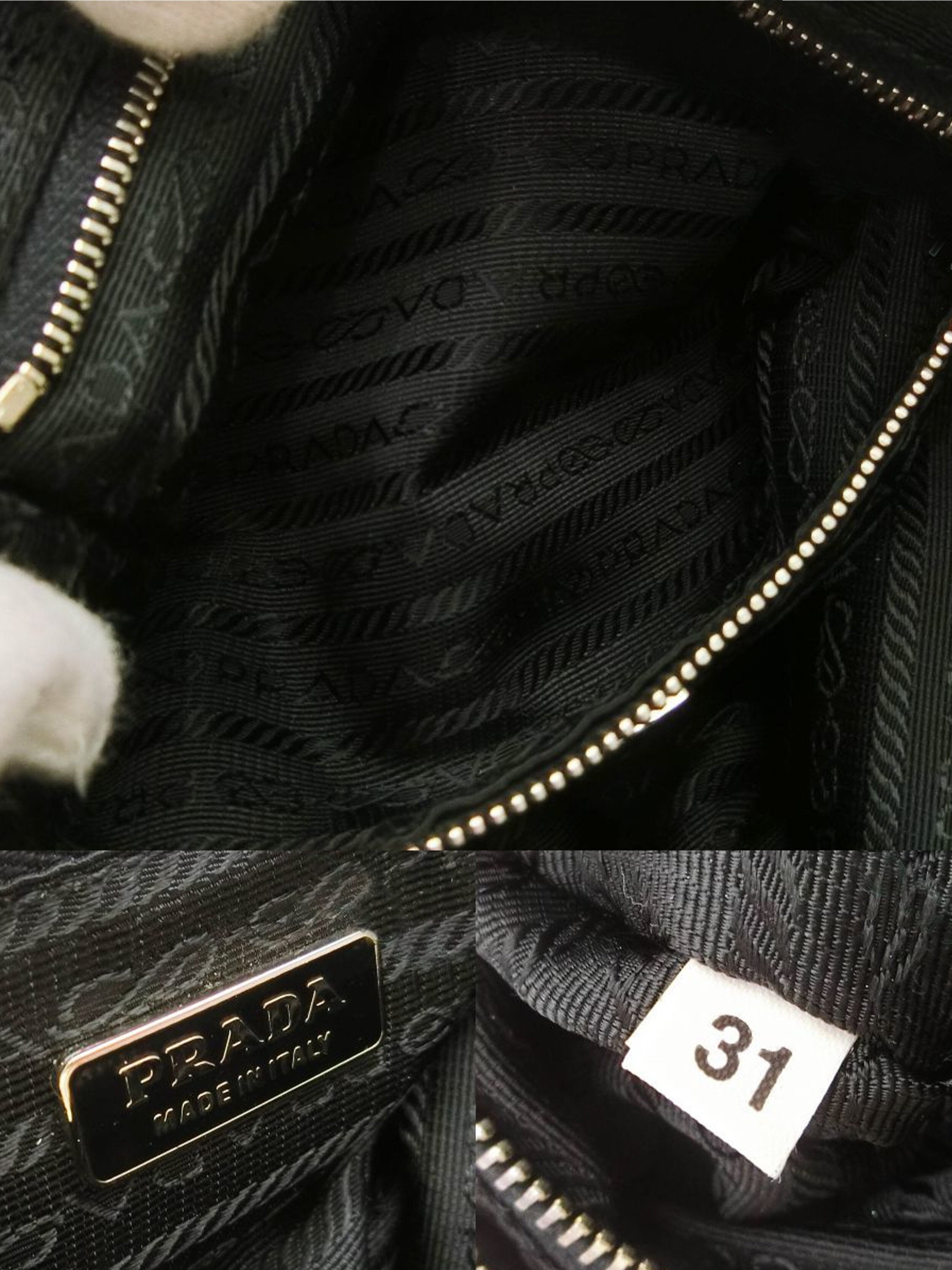 Prada 2000s Black Nylon Leather Shoulder Bag