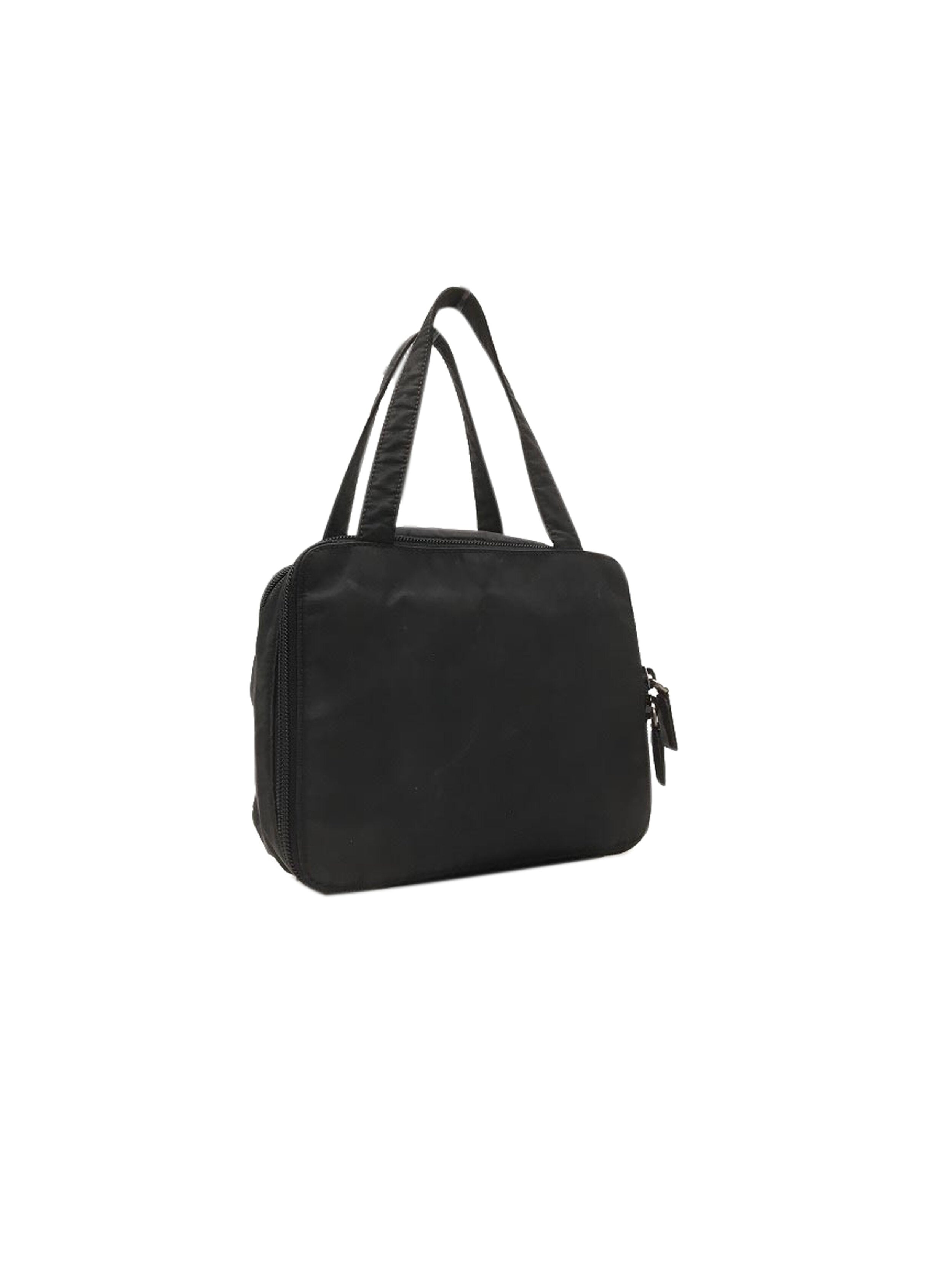 Prada Prada Ruffle Bauletto Black Nylon Hand Bag