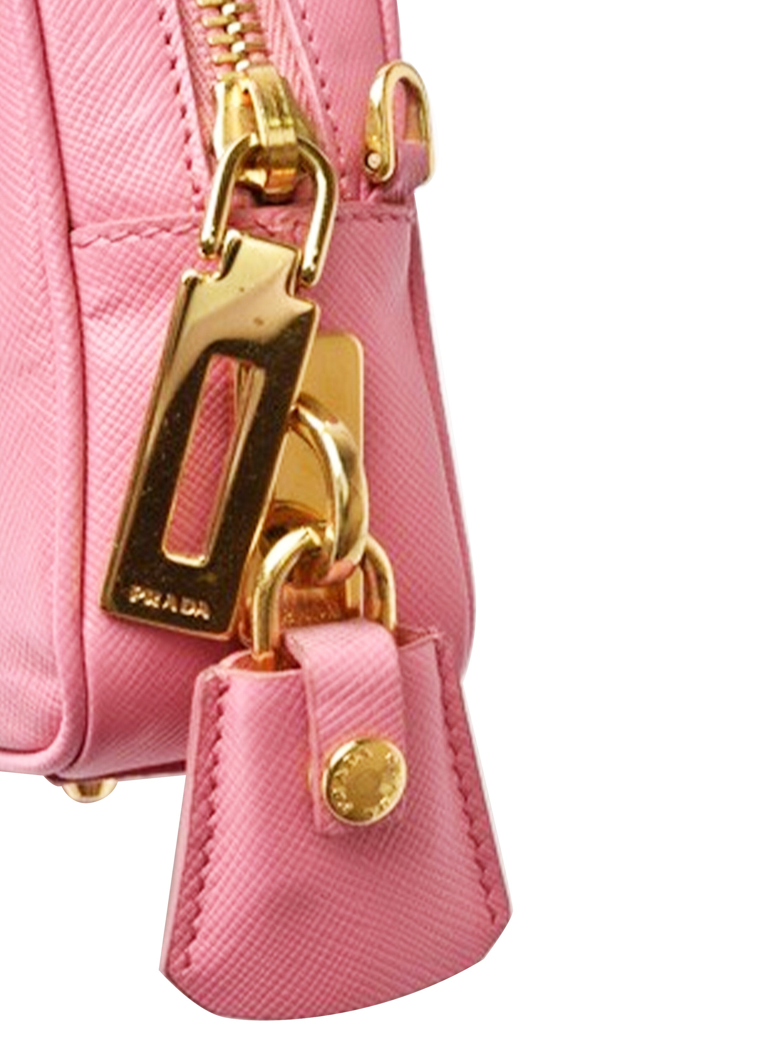 Prada 2010s Saffiano Small Pink Leather Shoulder Bag · INTO