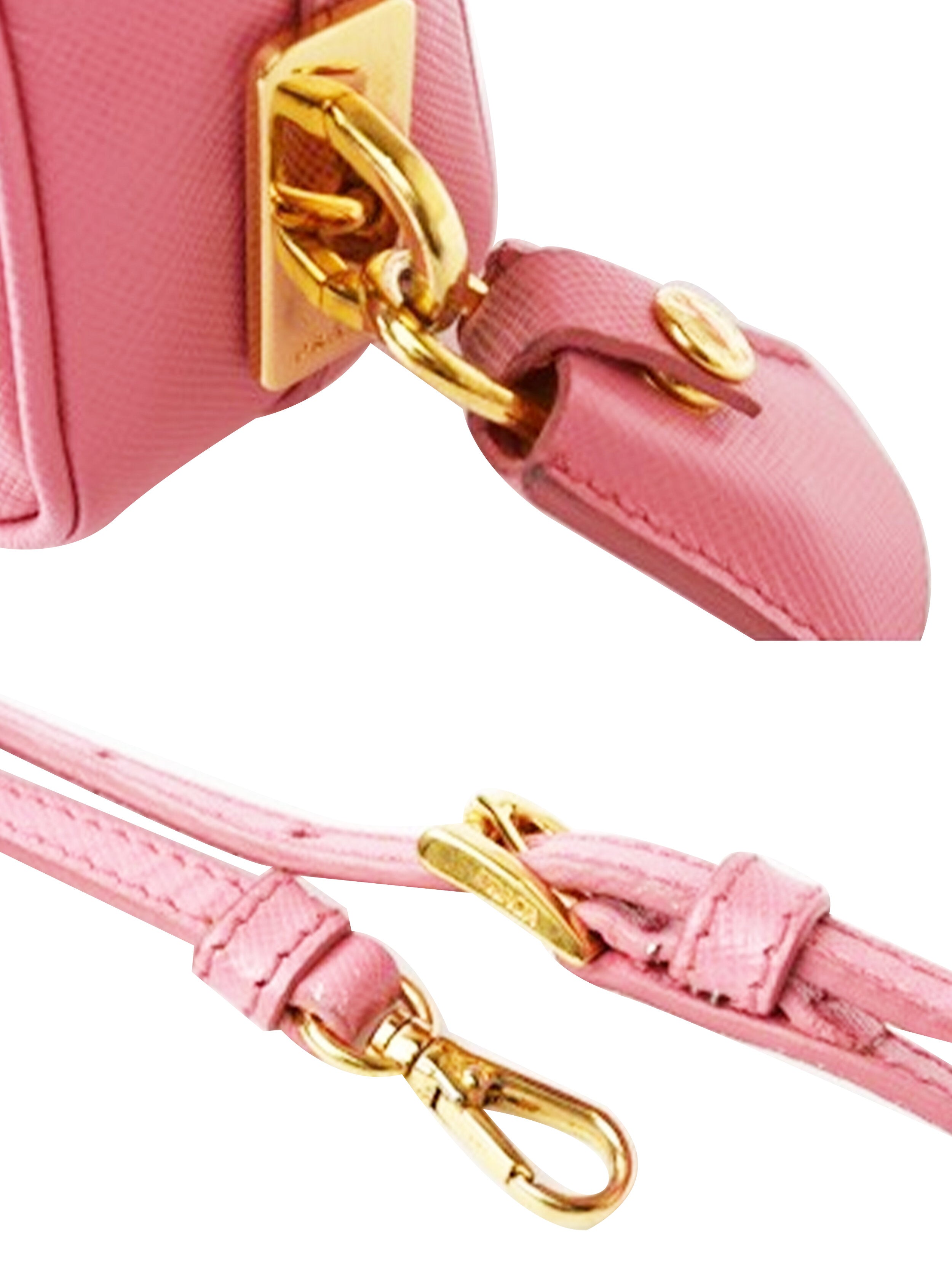 Prada 2010s Saffiano Small Pink Leather Shoulder Bag