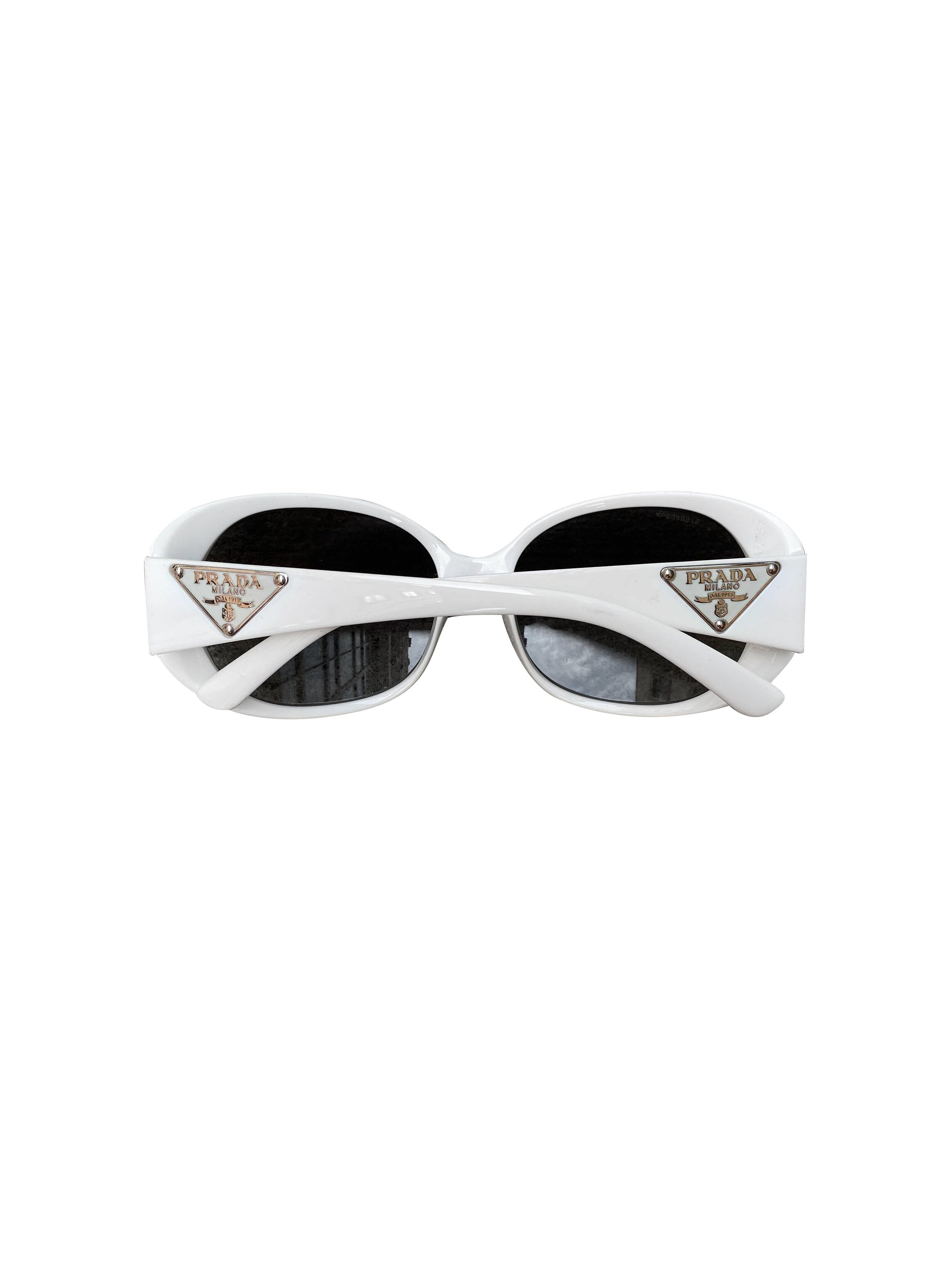 Prada 2000s Rare White Round Sunglasses · INTO