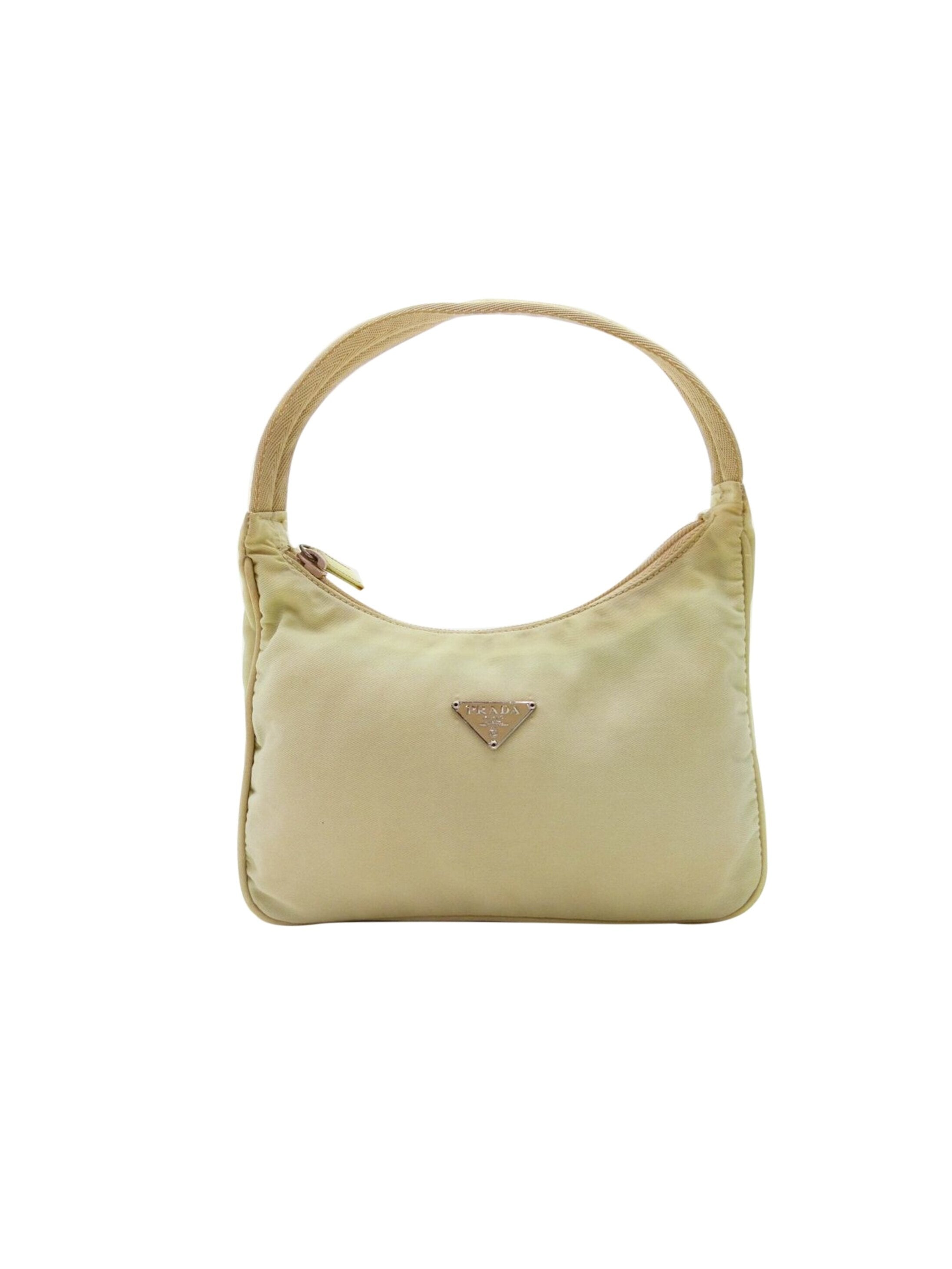 Prada 2000s Beige Small Tessuto Nylon Handbag · INTO