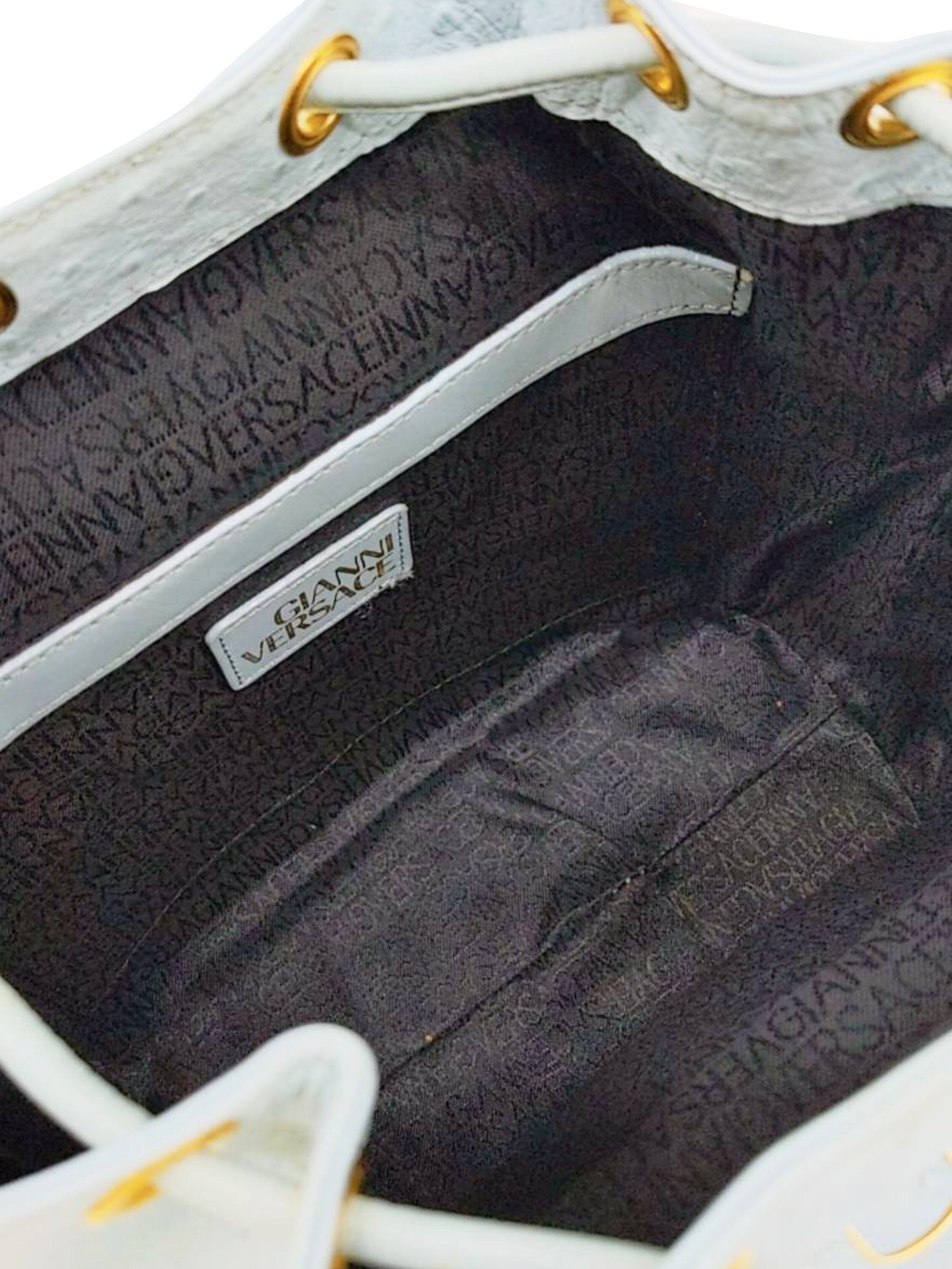 Versace Pre-Owned Ostrich Skin Effect Mini Backpack - Farfetch