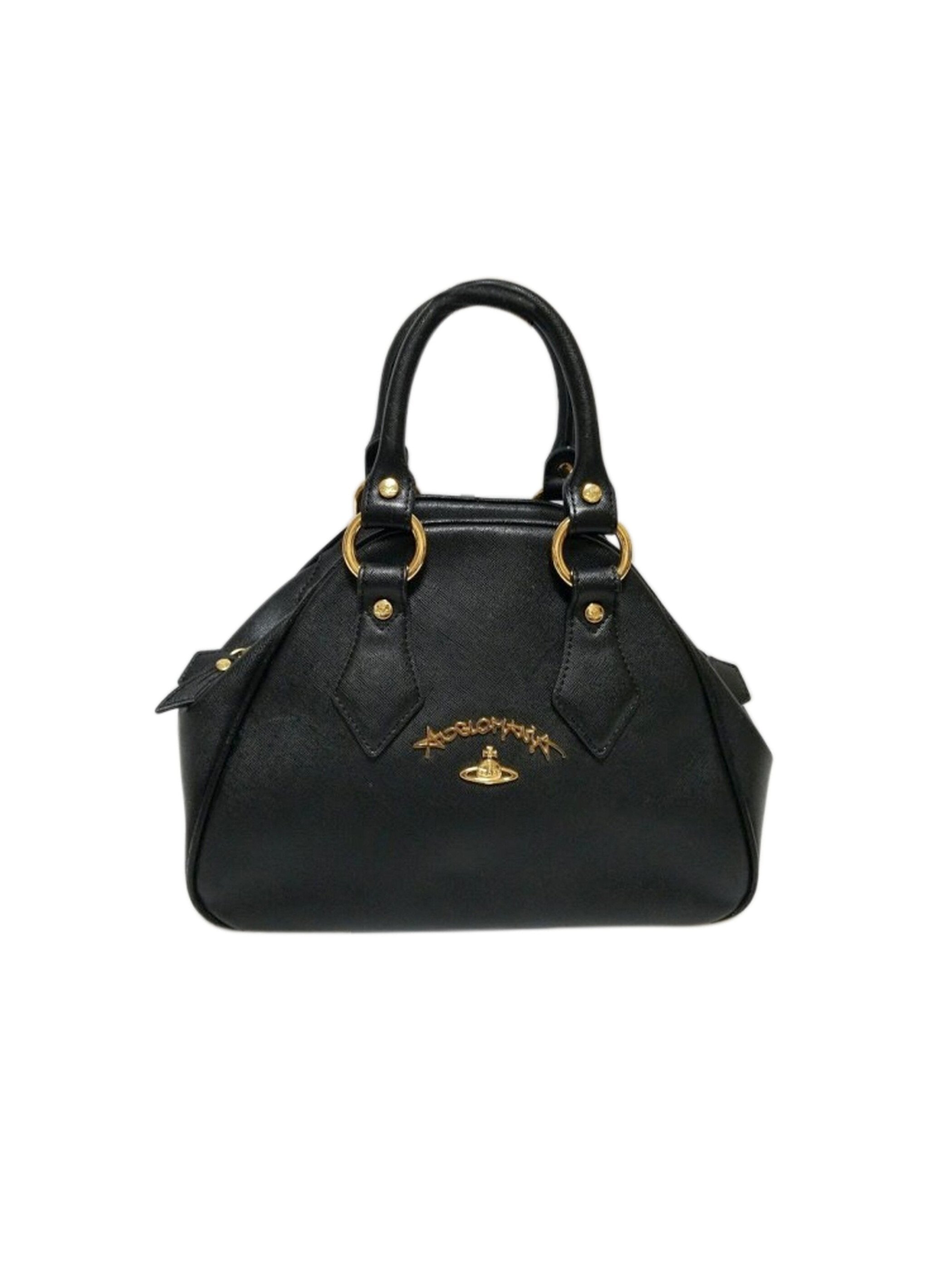 Vivienne Westwood 2000s Gold and Black Leather Bag · INTO